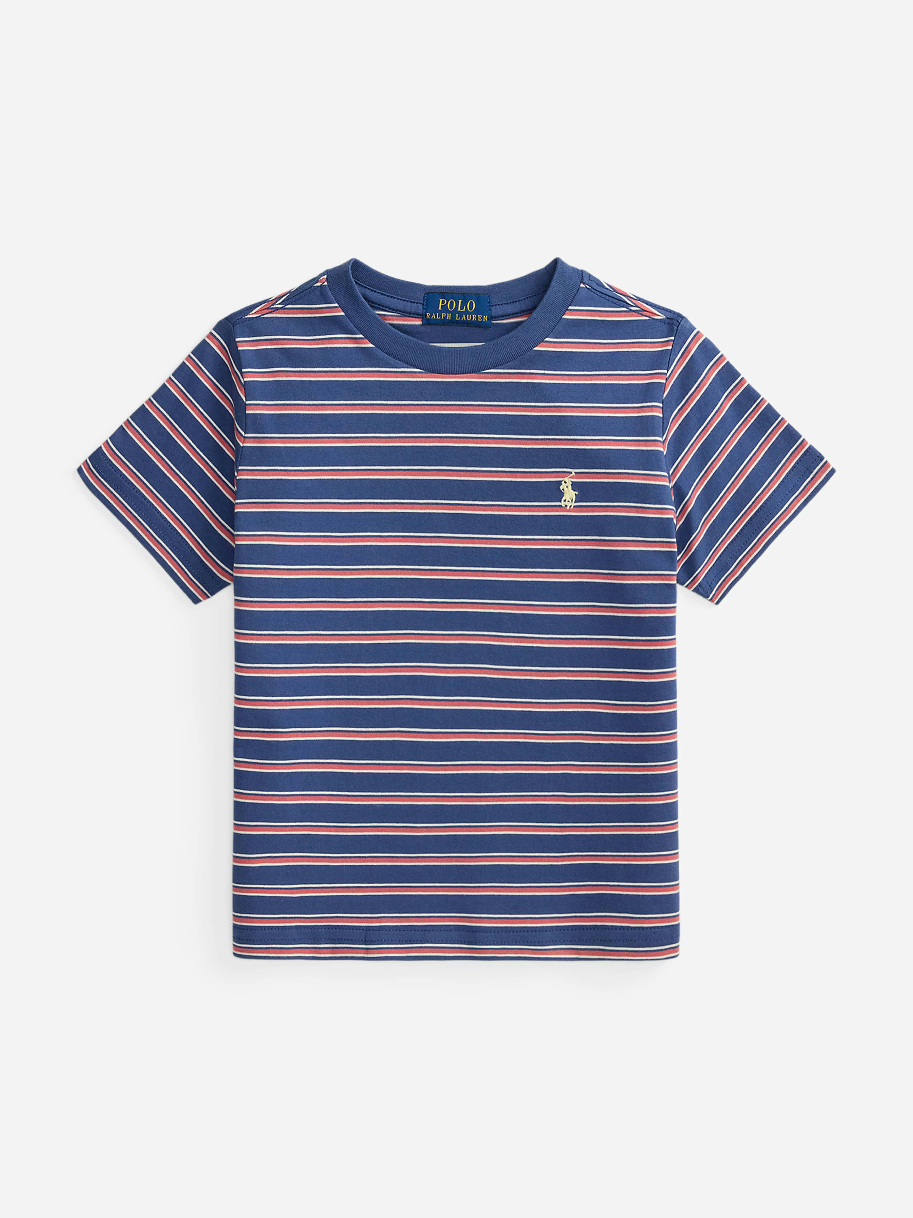 Ralph Lauren Kids Boys Blue Ralph Lauren Striped Jersey T-Shirt In - 2 Yrs