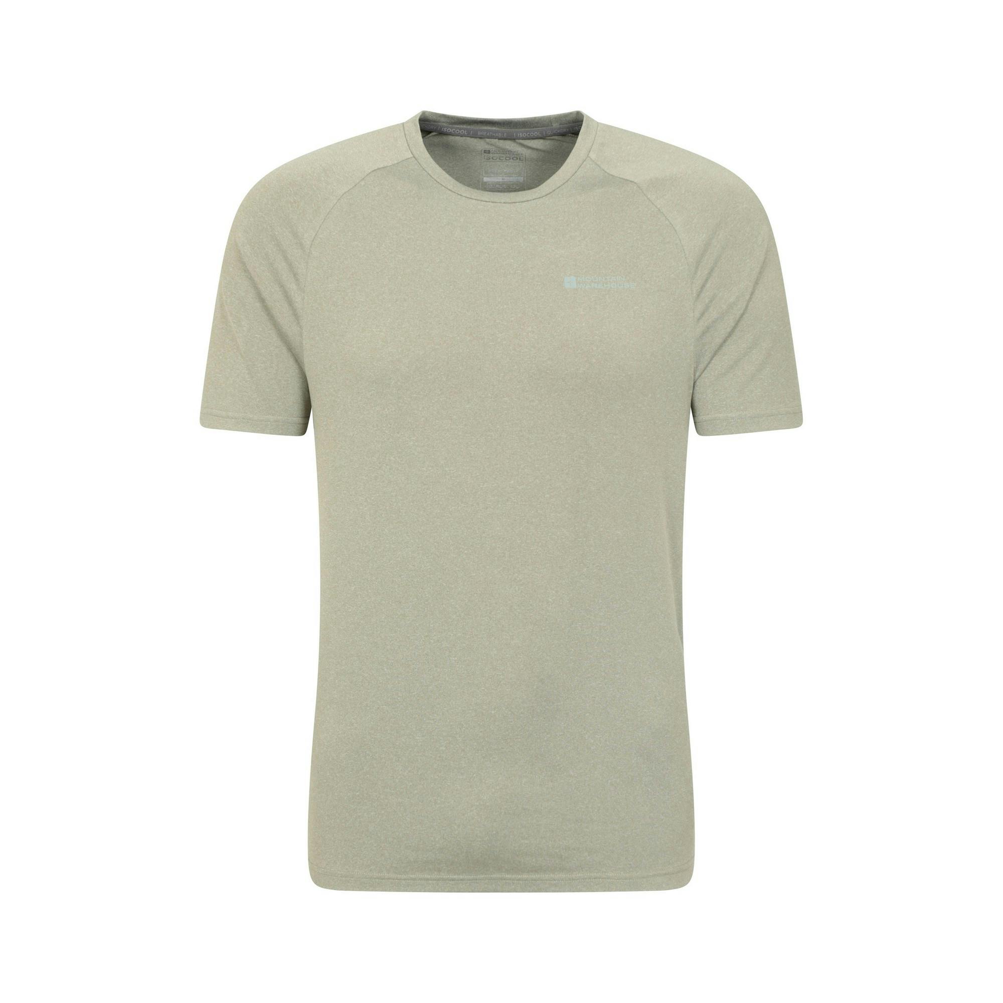 Mountain Warehouse Men's Green Agra Melange T-Shirt - Khaki - Xxs - Khaki - 88% Polyester/12% Elastane