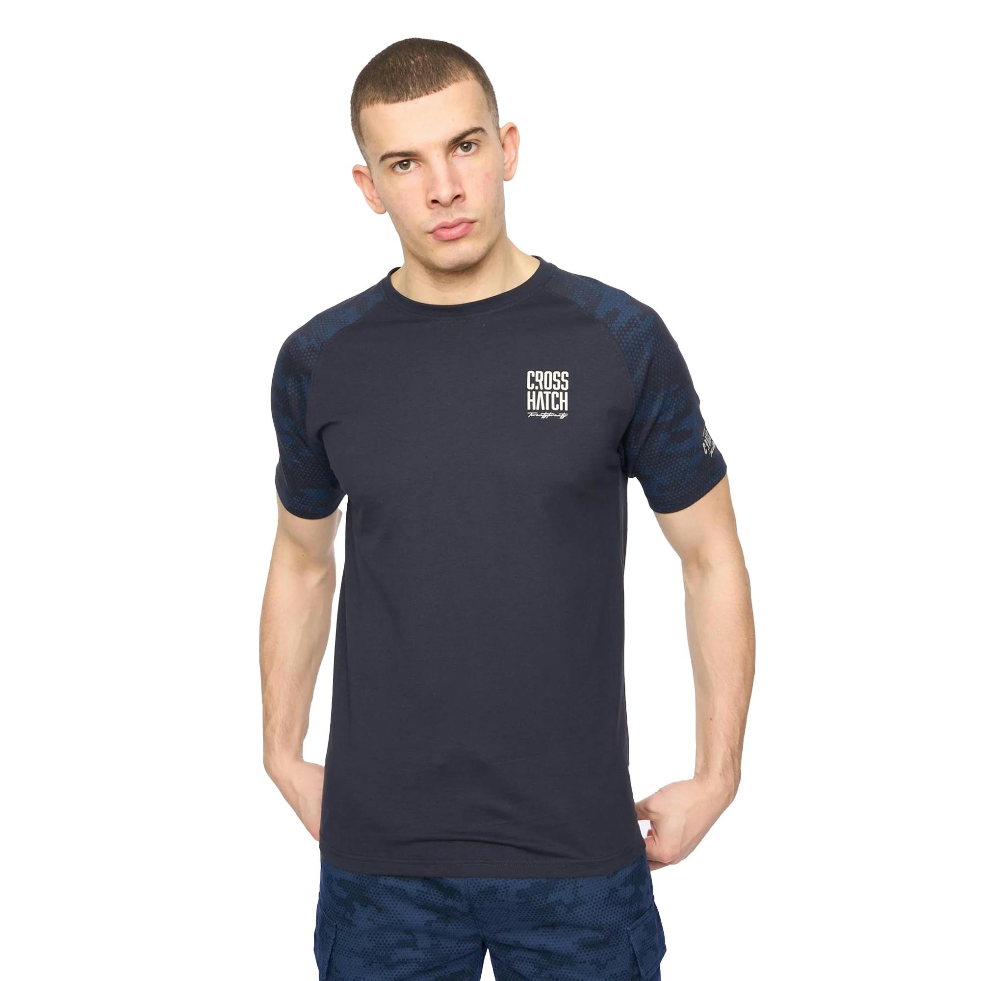 Crosshatch Men's Janscore T-Shirt - Navy - S - Navy - 100% Cotton