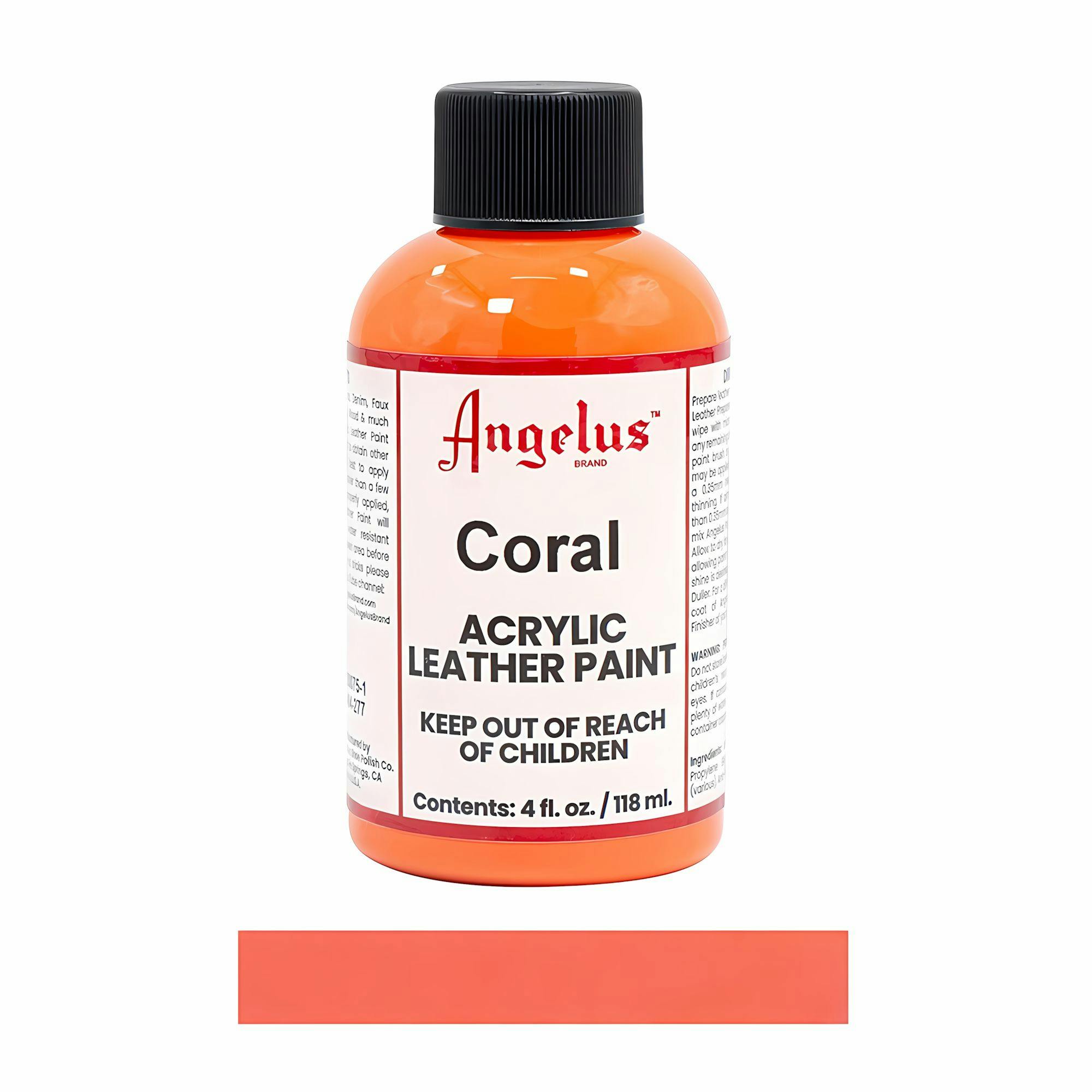 Angelus Coral Leather Paint For Sneaker Customs And Shoes 4Oz