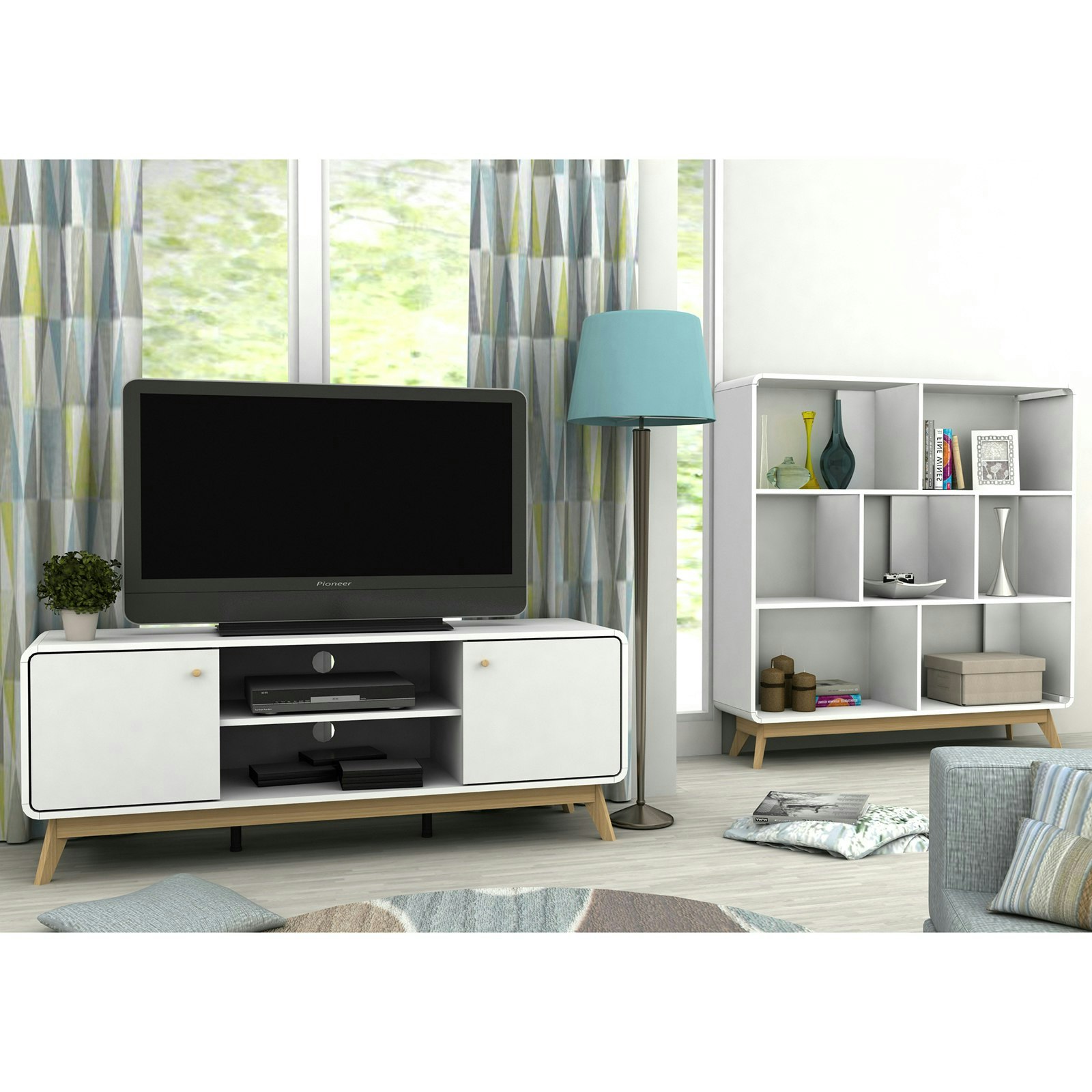 Dorel Home White Loft24 Cassie Tv-Stand With 2 Doors