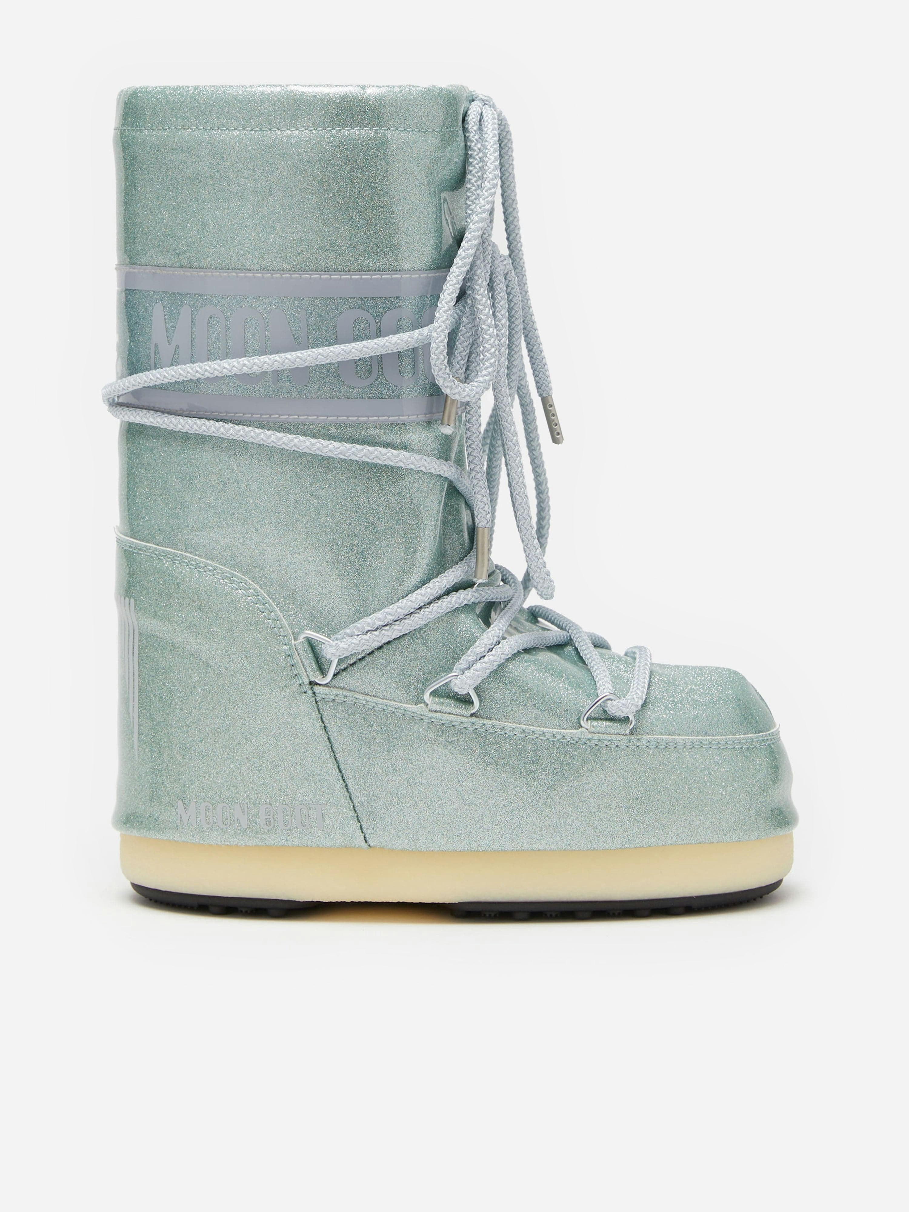 Moon Boot Boys Blue Icon Jr Glitter Boots In - Eu 23 - 26 Uk 6 - 8.5
