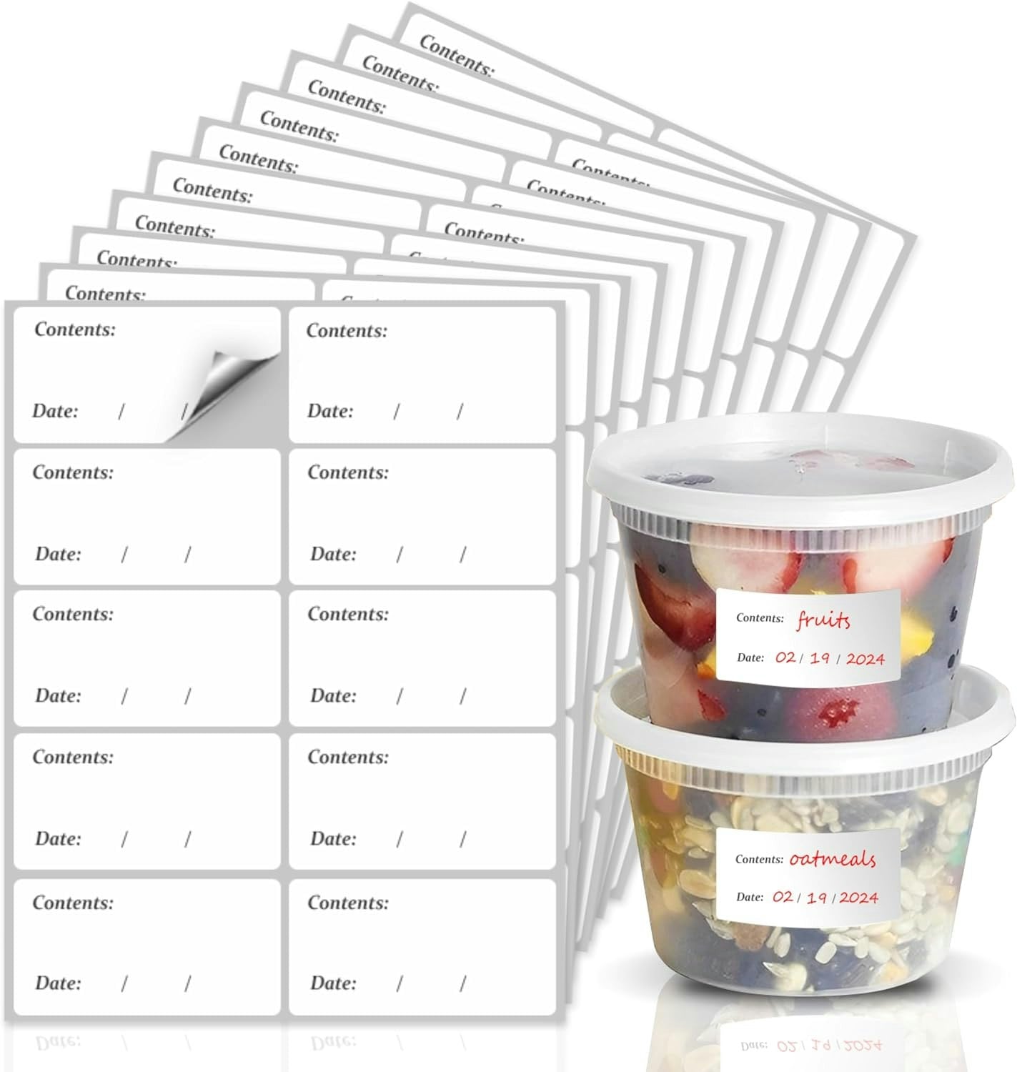 Rackhams White Freezer Labels Stickers - 300 Sticky Labels (6X3 Cm)
