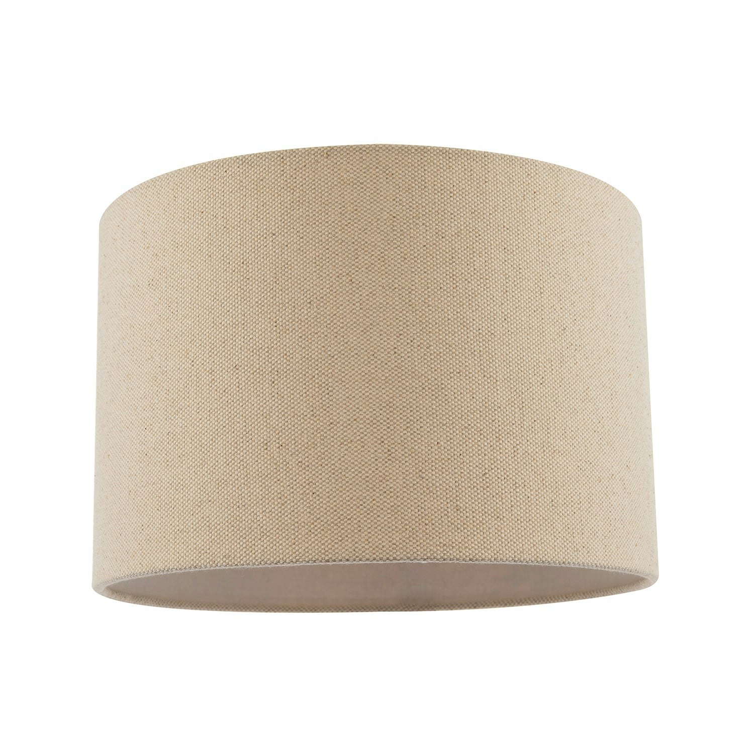 Happy Homewares Light Taupe Oatmeal Linen Fabric Drum Lamp Shade With Cotton Lining