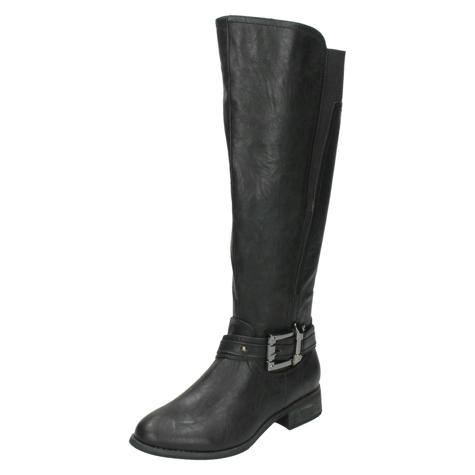 Spot On Women's Black Knee High Boots - Uk 3