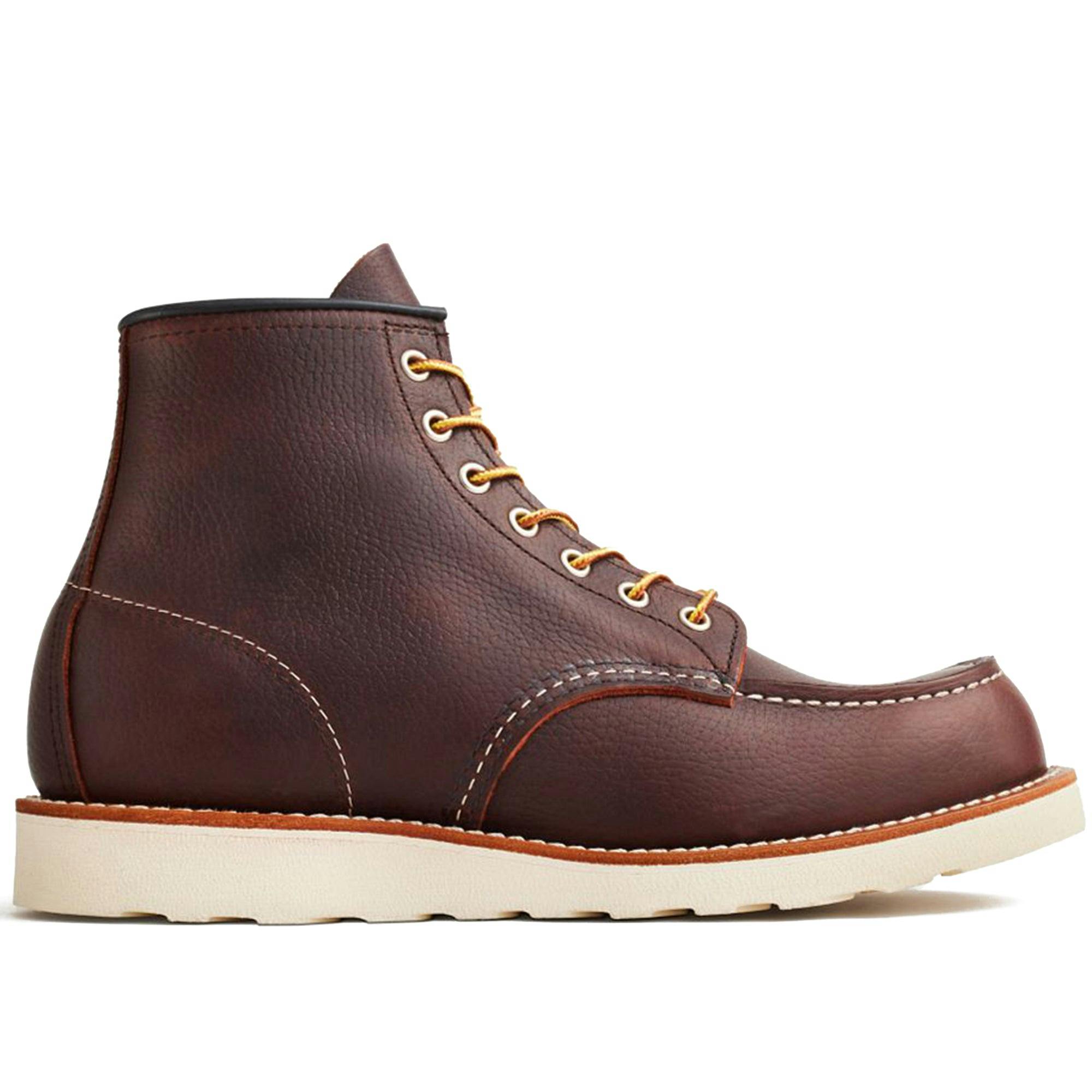 Red Wing Men's Red/Brown Wing 6" Moc Toe Boot - 8138 Briar Oil Slick - Uk 9.5