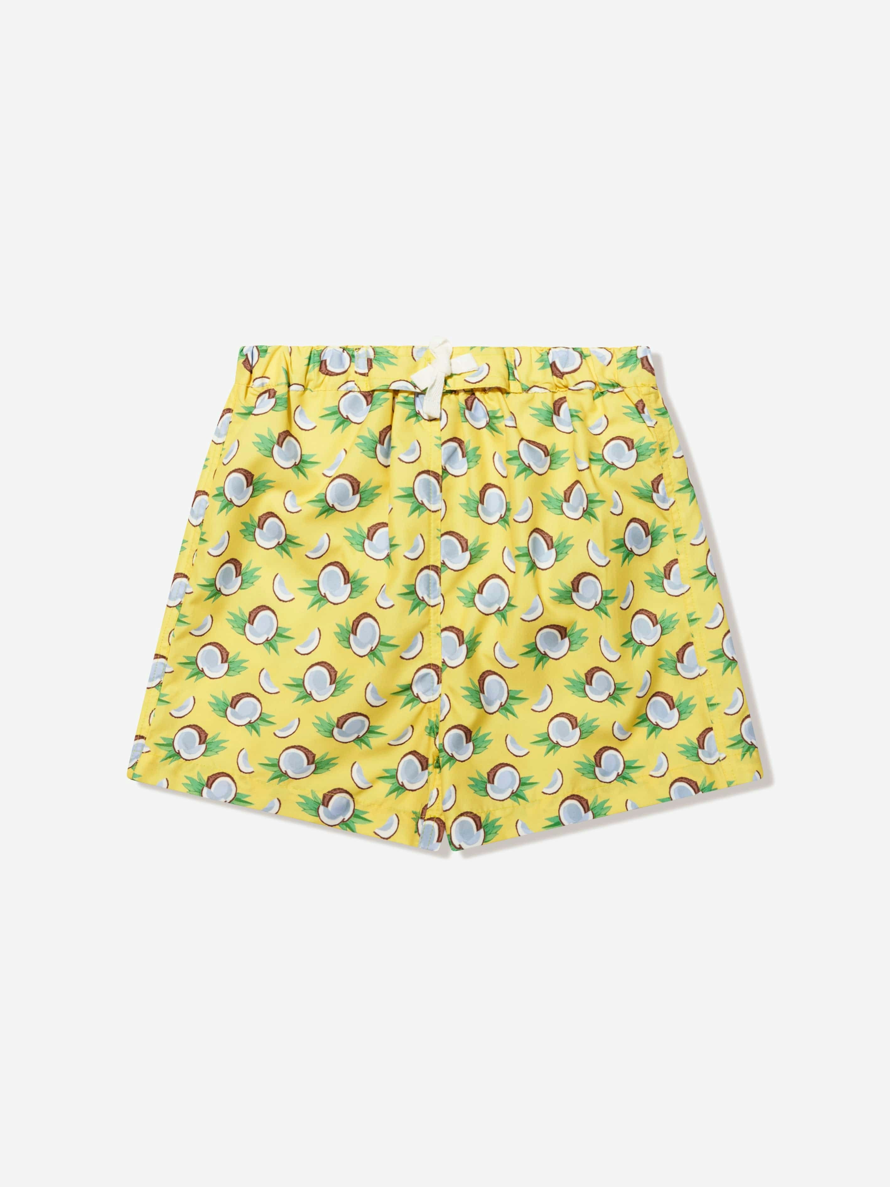 Rachel Riley Boys Yellow Coconut Swim Shorts In - 2 Yrs