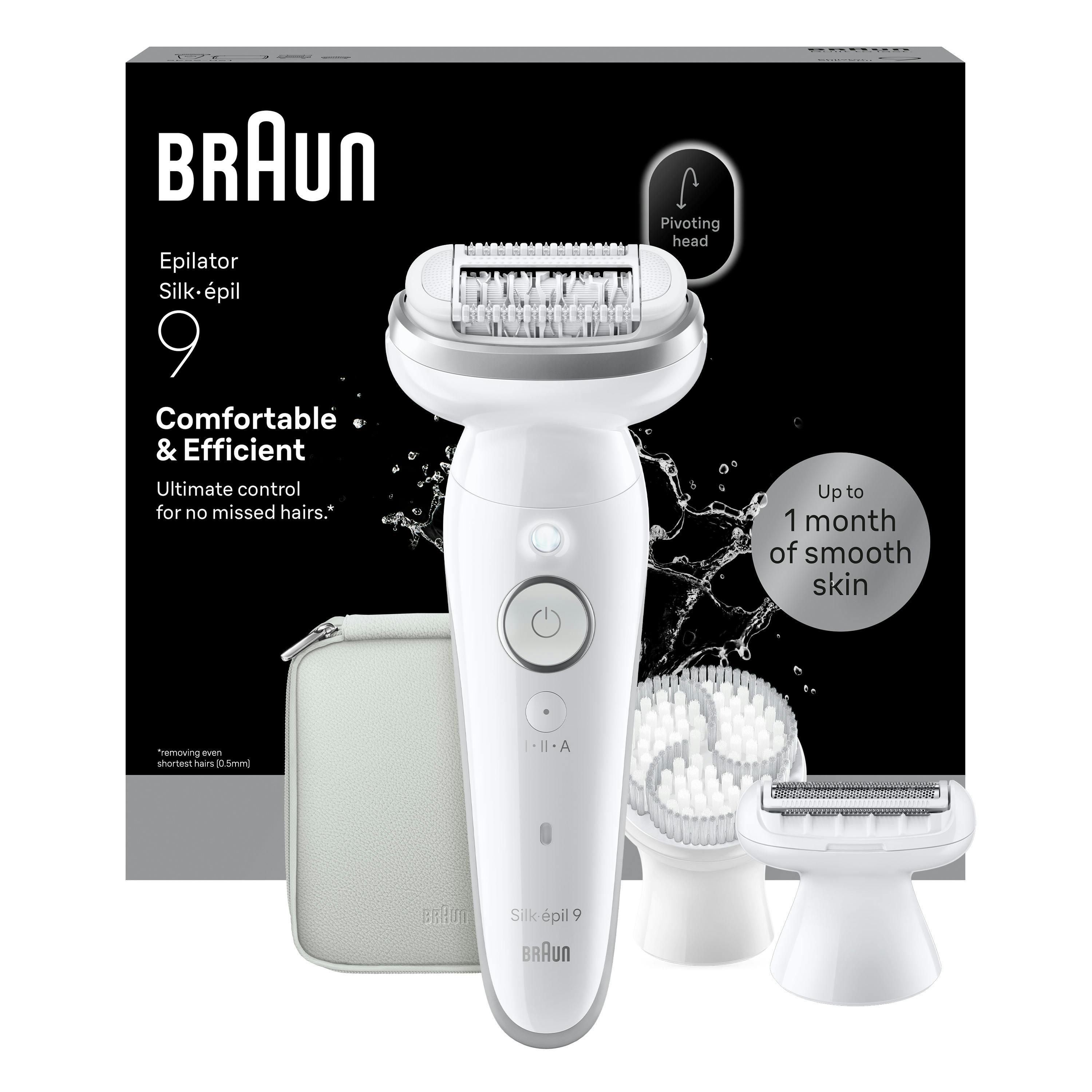 Braun Silver Silk·épil 9, Wet & Dry Epilator, Lasting Smooth Skin, 9-061,