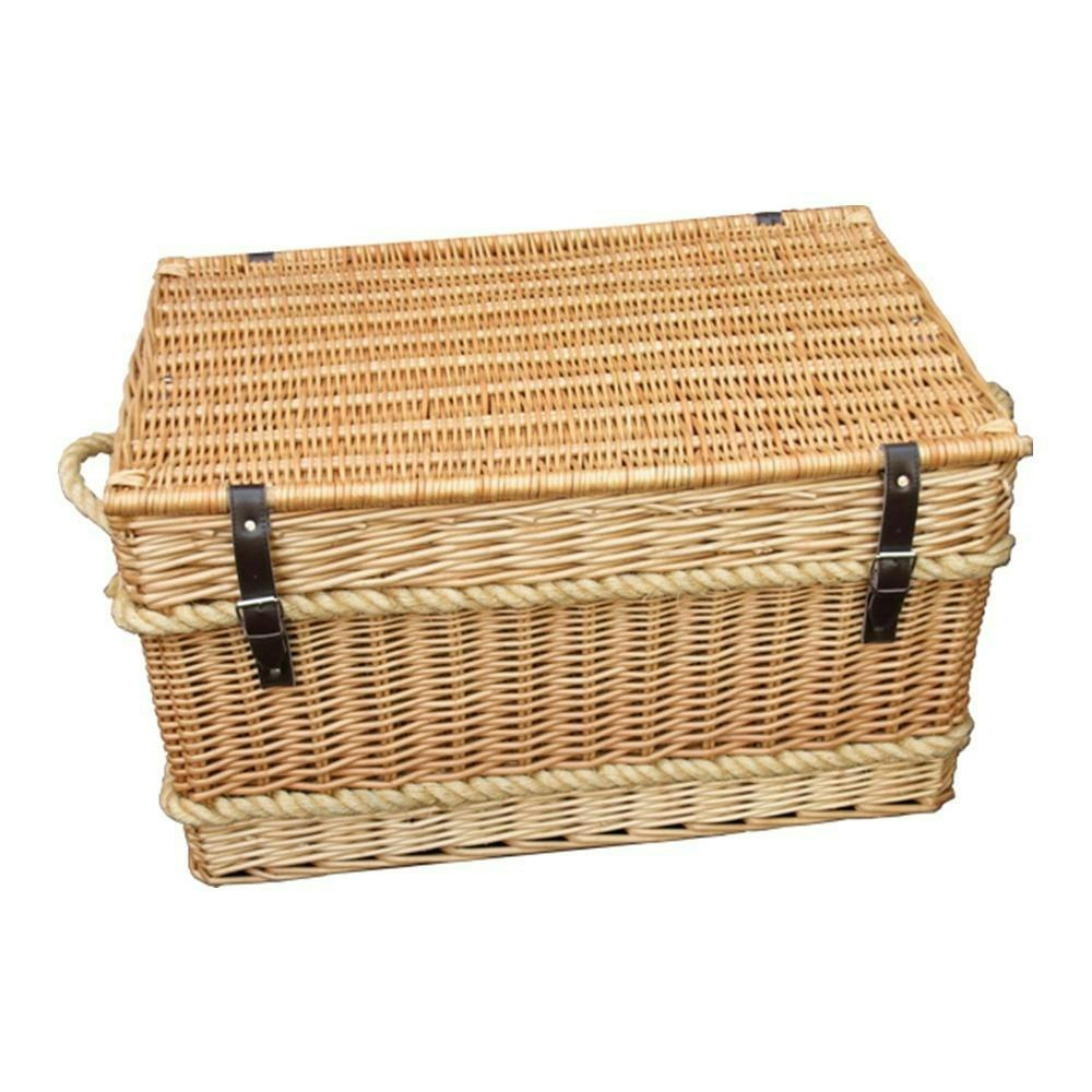 Red Hamper Rope Handled Trunk 66Cm Empty Picnic Basket