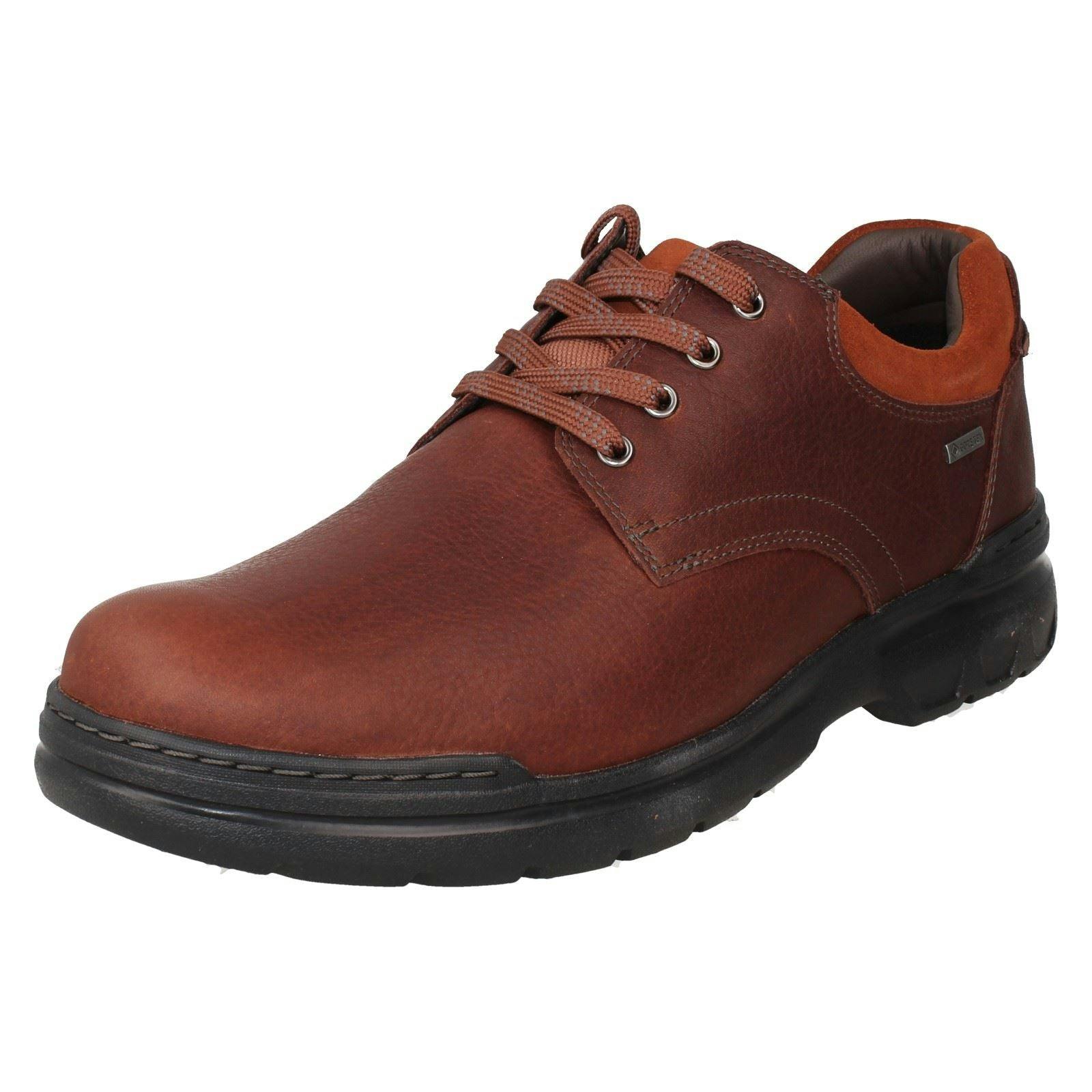 Clarks Men's Dark Gore-Tex Weatherproof Lace Up Shoes Rockie Walkgtx - Tan - Uk 8.5 - H