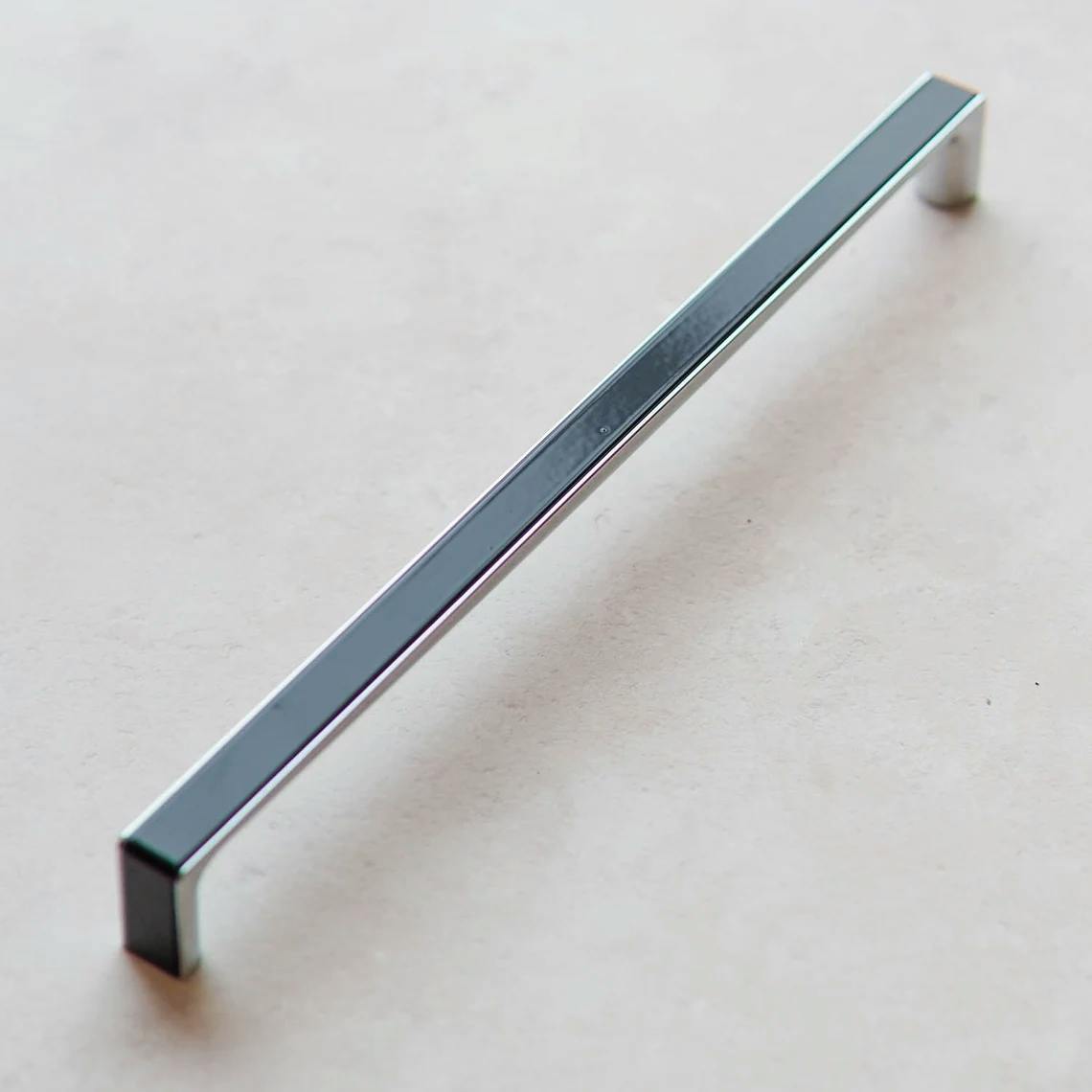 Handle & Home Black Gloss /Polished Chrome Twix Handles - 320Mm Handle