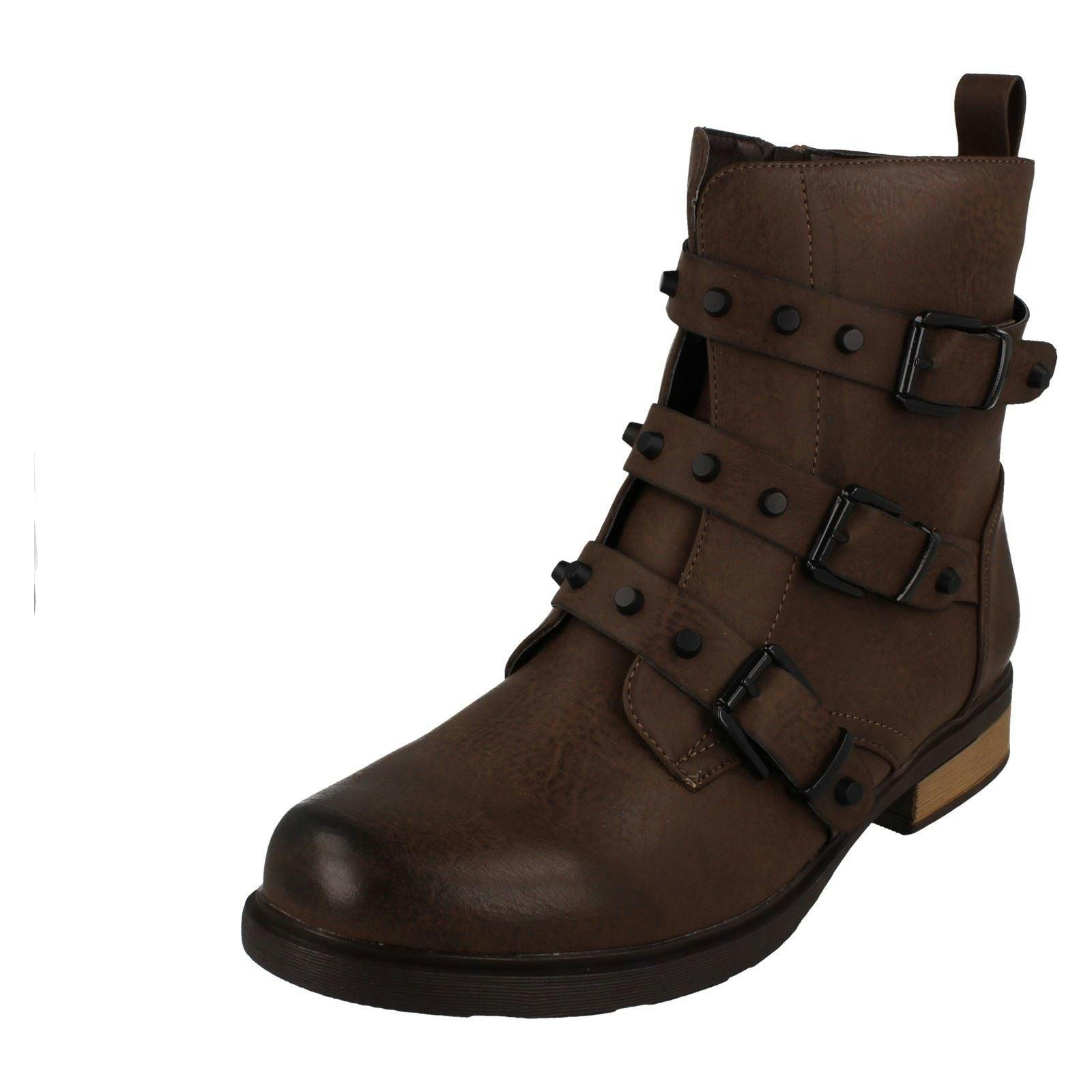 Spot On Women's Brown Ankle Boots F51019 - Uk 6