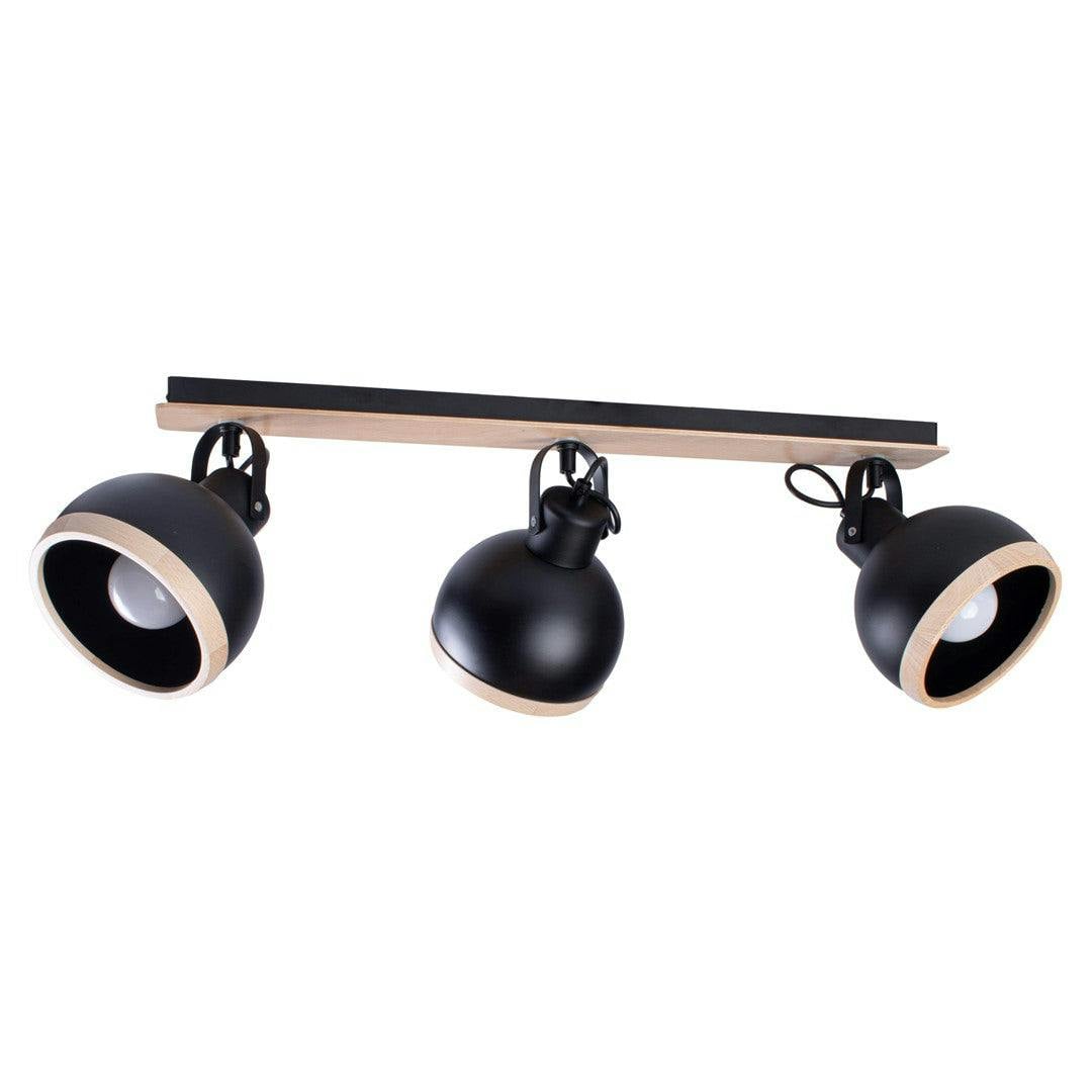 Milagro - Oval Ceiling Lamp - Black - Metal/Wood - Image 2