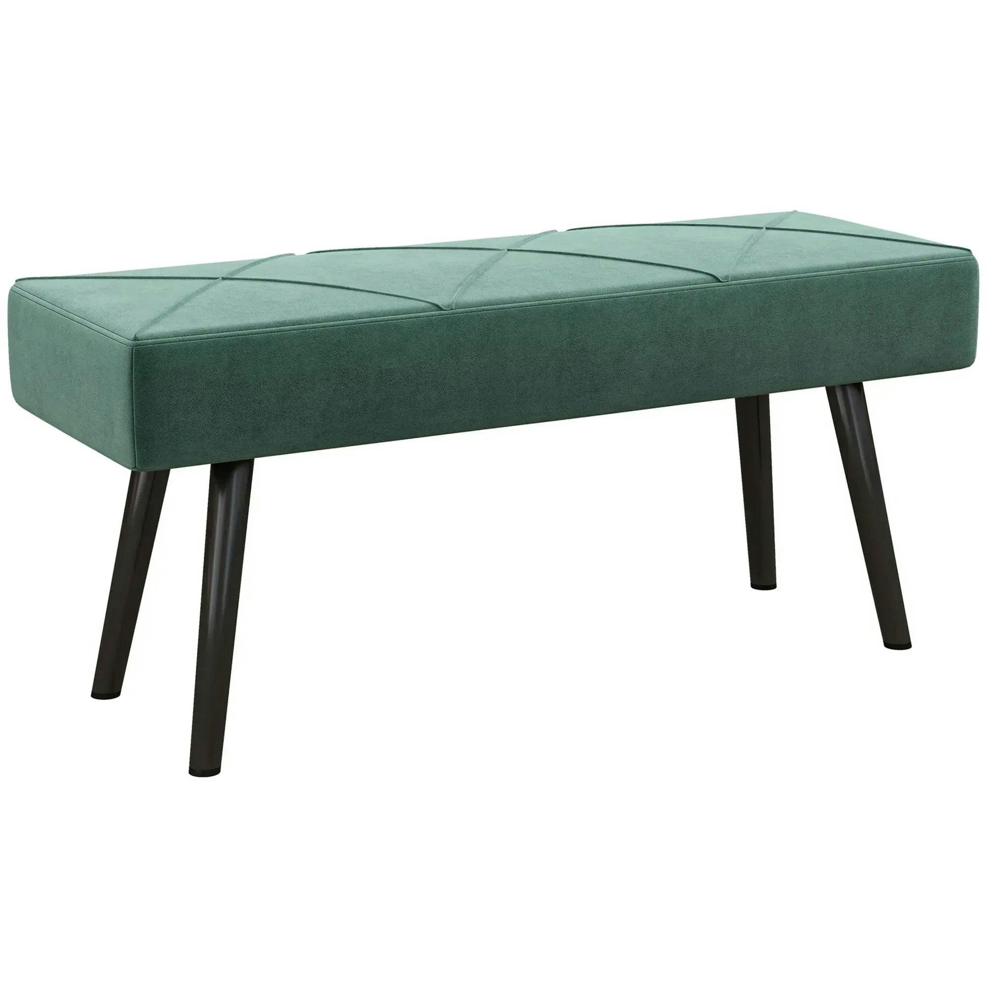 Rackhams Green End Of Bed Bench With X-Shape Design And Steel Legs, Upholstered Hallway Bench For Bedroom, - Image 8