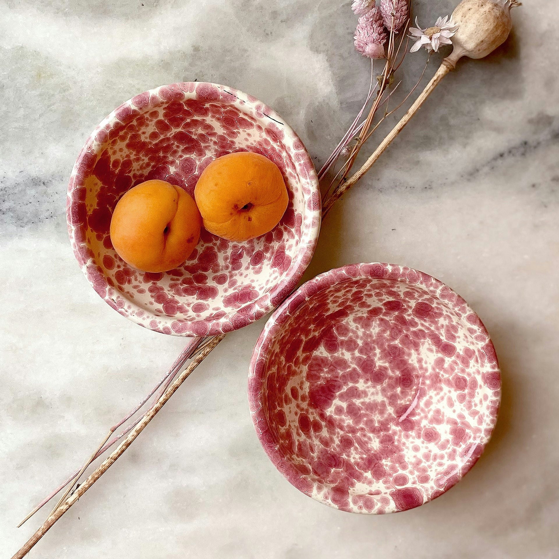 Hot Pottery Orange Nut Bowl Cranberry