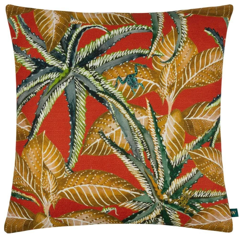 Rackhams Ebon Wilds Jahi Printed Cushion Cover - Tangerine - 43Cm X 43Cm - Tangerine - 100% Polyester