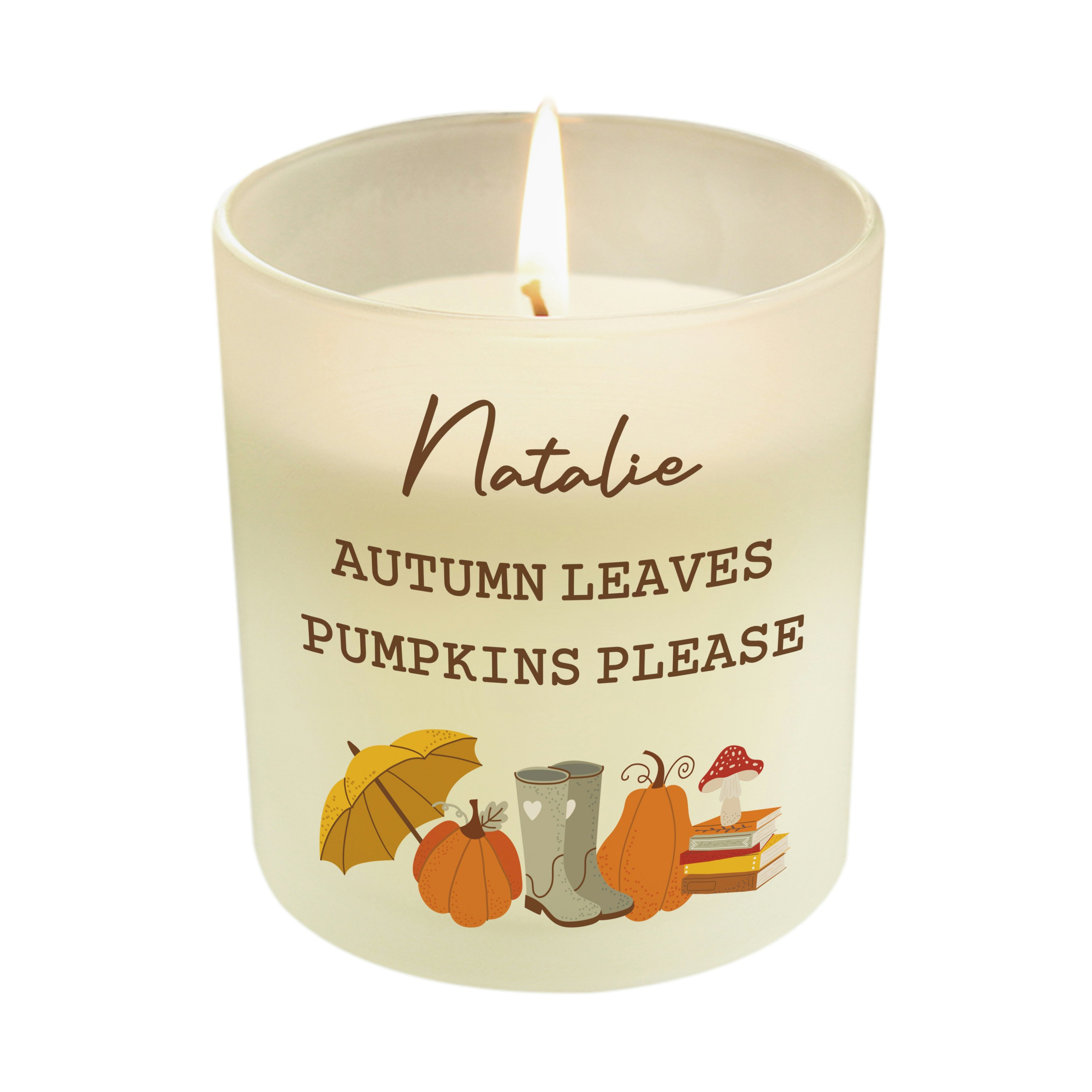 Personalised Memento Company Personalised Pumpkin Frosted Glass Candle