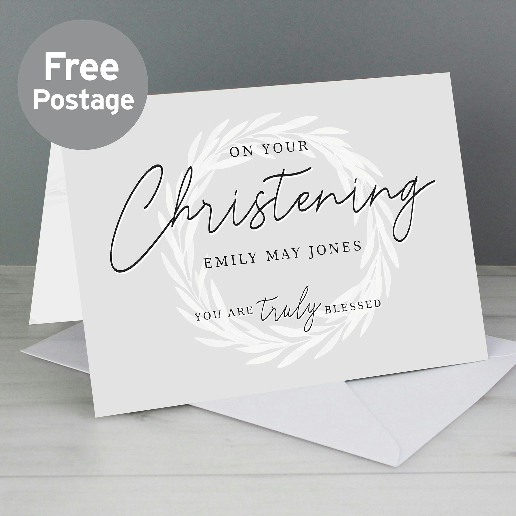Personalised Memento Company Personalised 'Truly Blessed' Christening Card