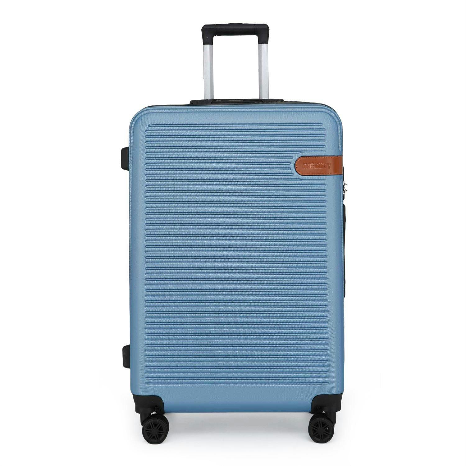 Infinity Luggage Blue Hard Shell Classic Dual 4 Wheel Luggage Suitcase Set - Large