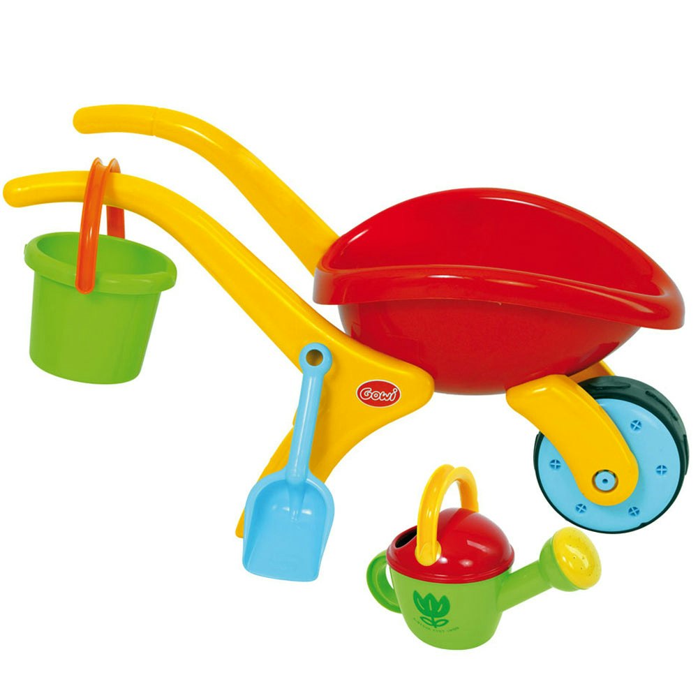 Gowi Toys Green/Blue Wheelbarrow Toy Set Including Bucket, Spade And Watering Can