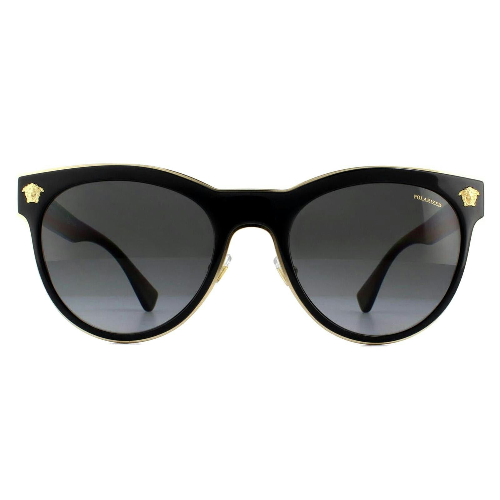 Versace , Black Polarized Sunglasses Light Grey Gradient Grey lenses, VE2198 1002T3, Mojo Glasses - Image 9