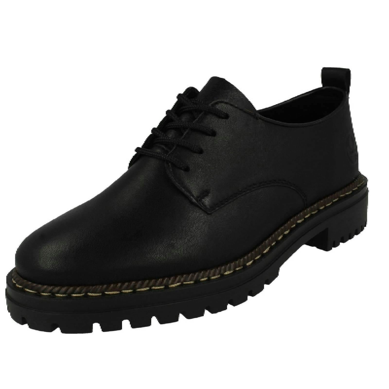 Rieker Women's Black Lace Up Shoe 52052 - Uk 4