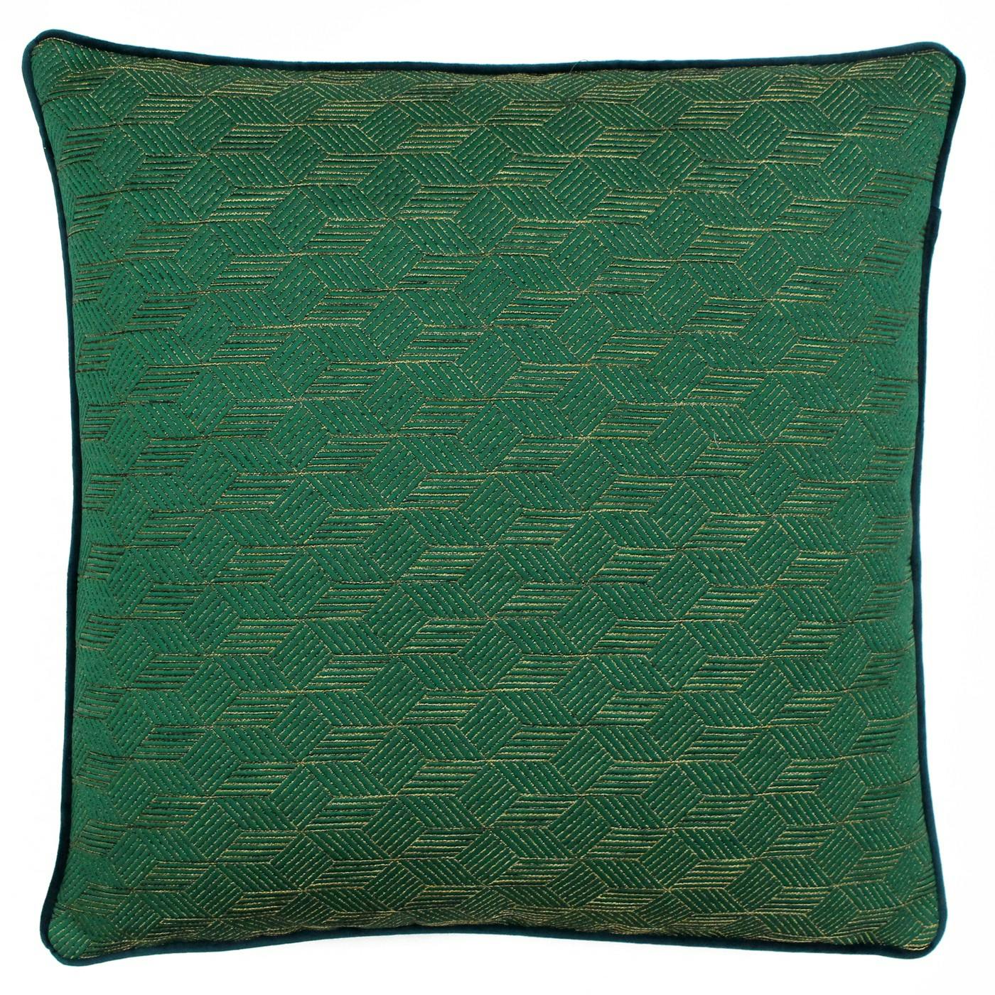 Riva Home Gold Riva Paoletti Highbury Cushion Cover - Emerald/ - 50X50cm - Emerald/ - 58% Linen/42% Polyester