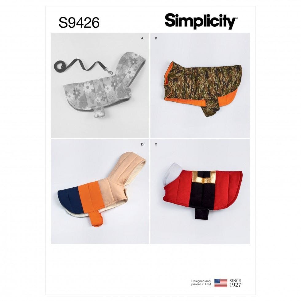 Simplicity Sewing Pattern 9426, Coats For Pets, A (S-M-L) - Easy - A (S-M-L)