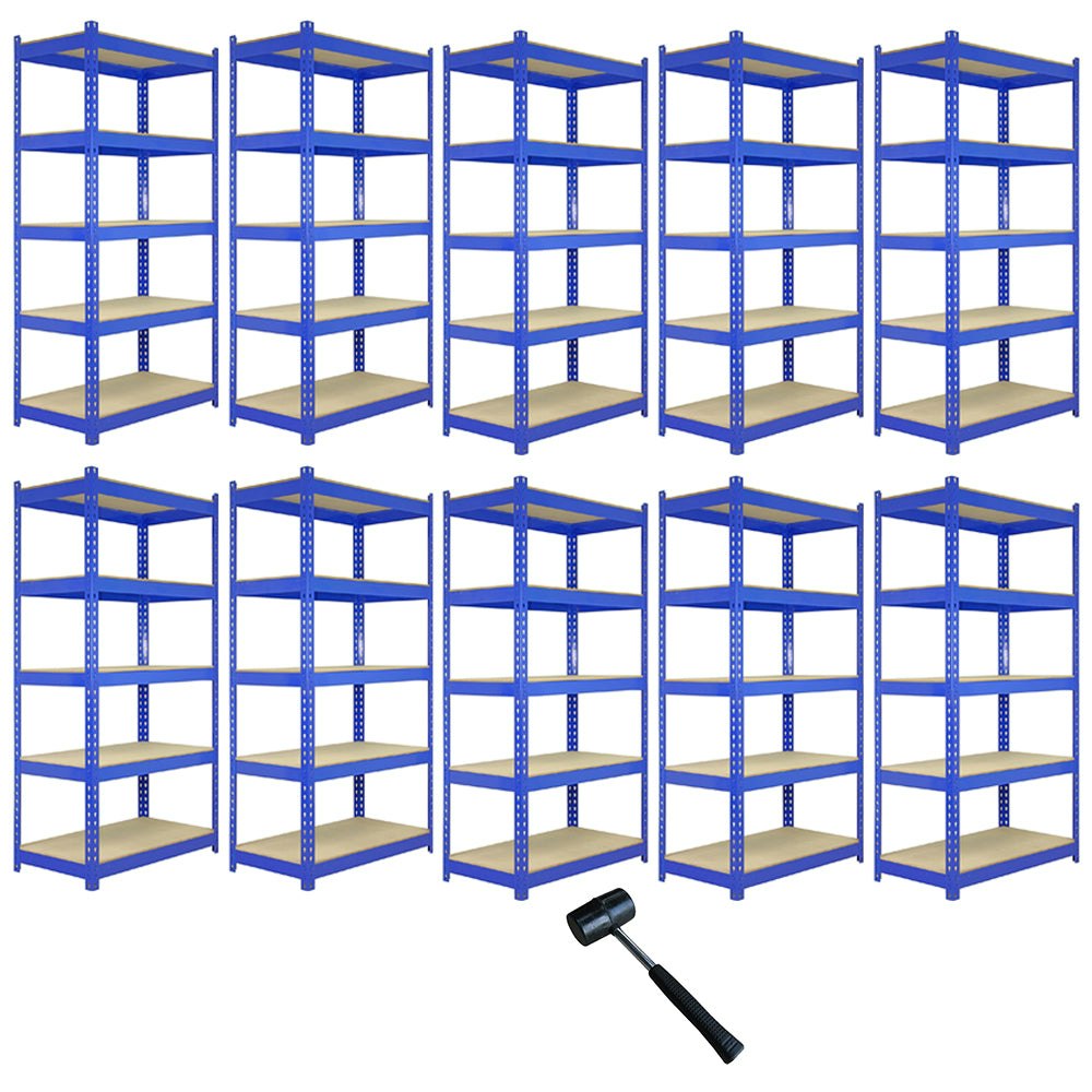 Rackhams Blue 10 X Q-Rax Metal Racking Units 120 X 50 X 180Cm