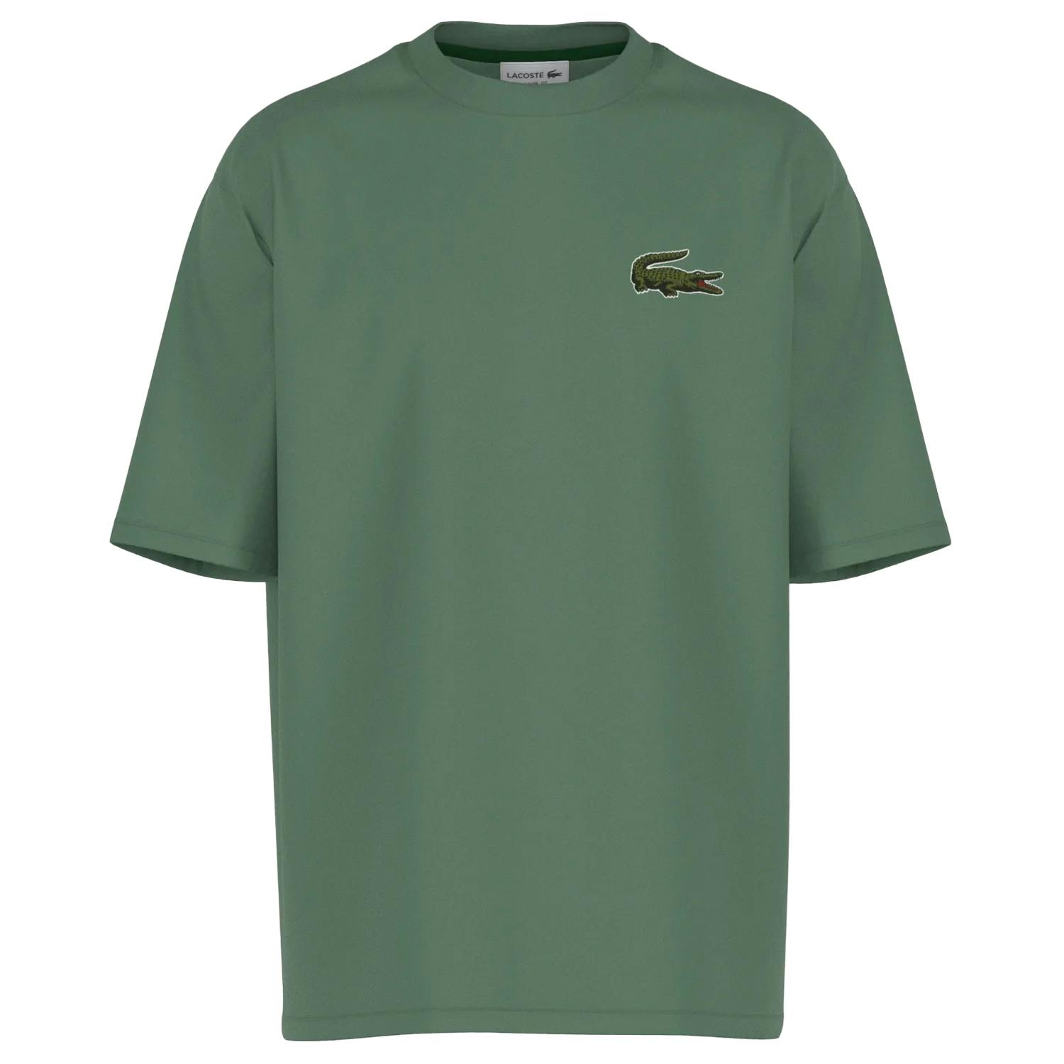 Lacoste Men's Green Organic Loose T-Shirt - Xxs - 100% Cotton