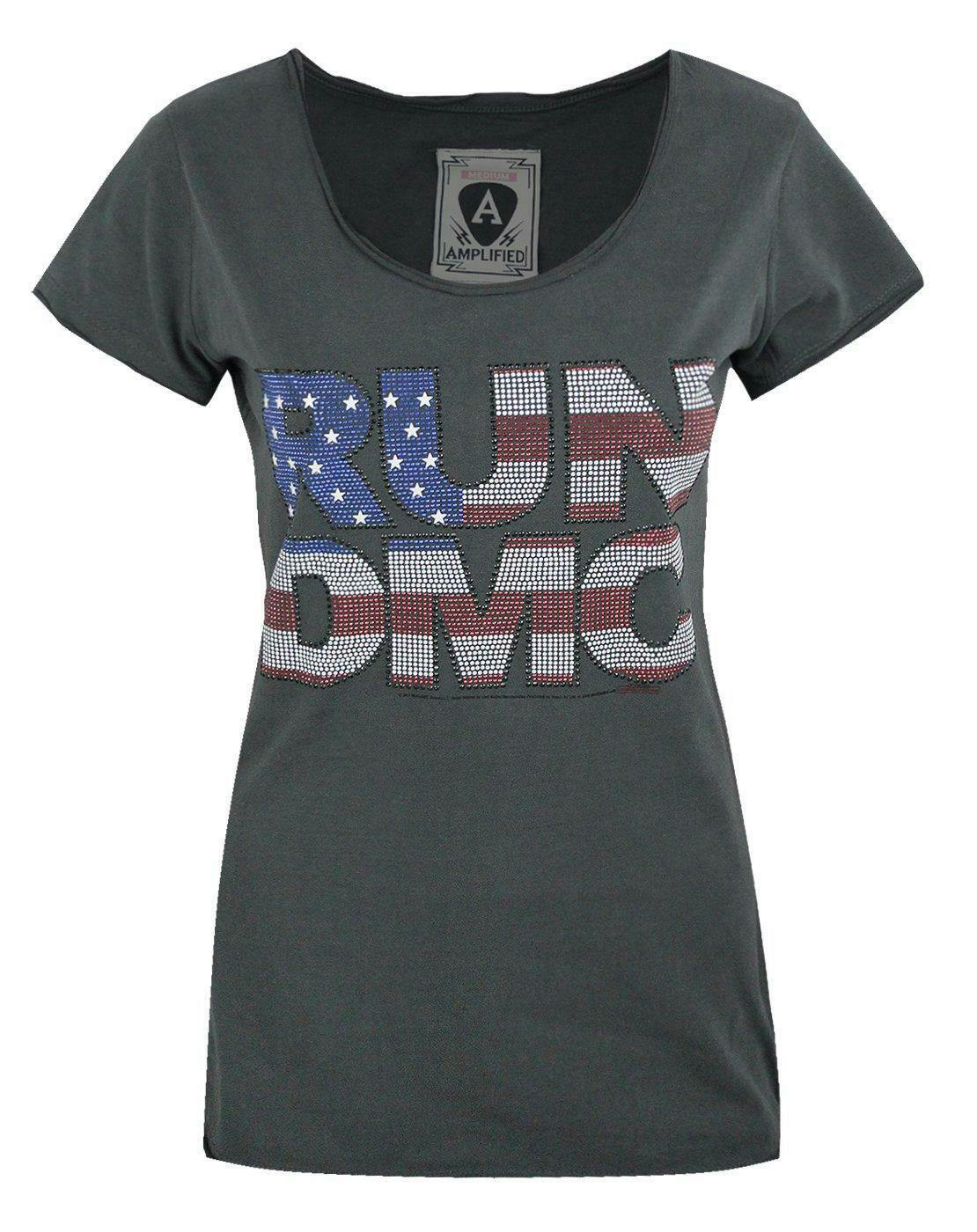 Vanilla Underground Women's Grey Amplified Clothing Run Dmc Short Sleeved T-Shirt - X-Small
