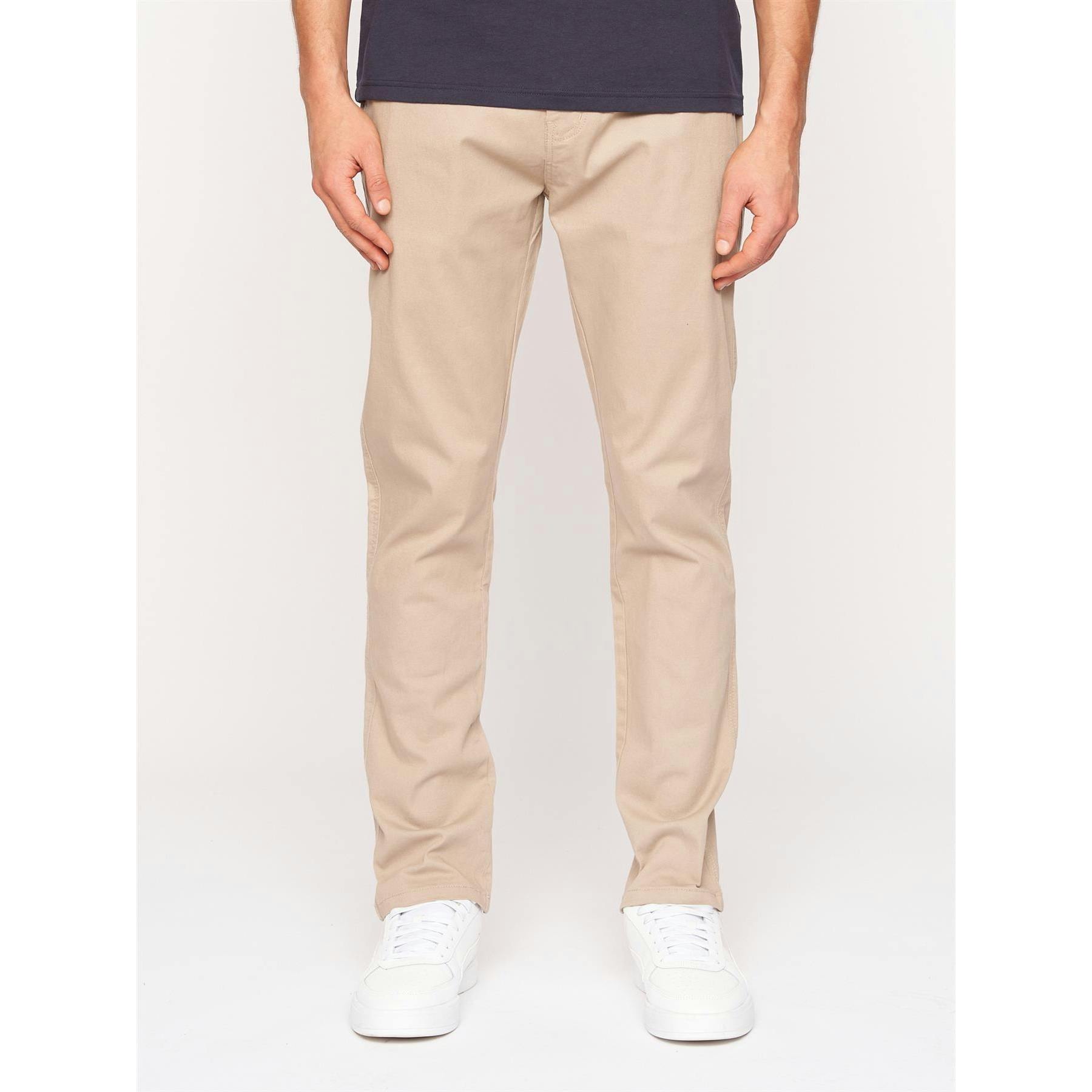 Crosshatch Men's Beige Roysden Chinos - 32L - 98% Polyester/2% Elastane