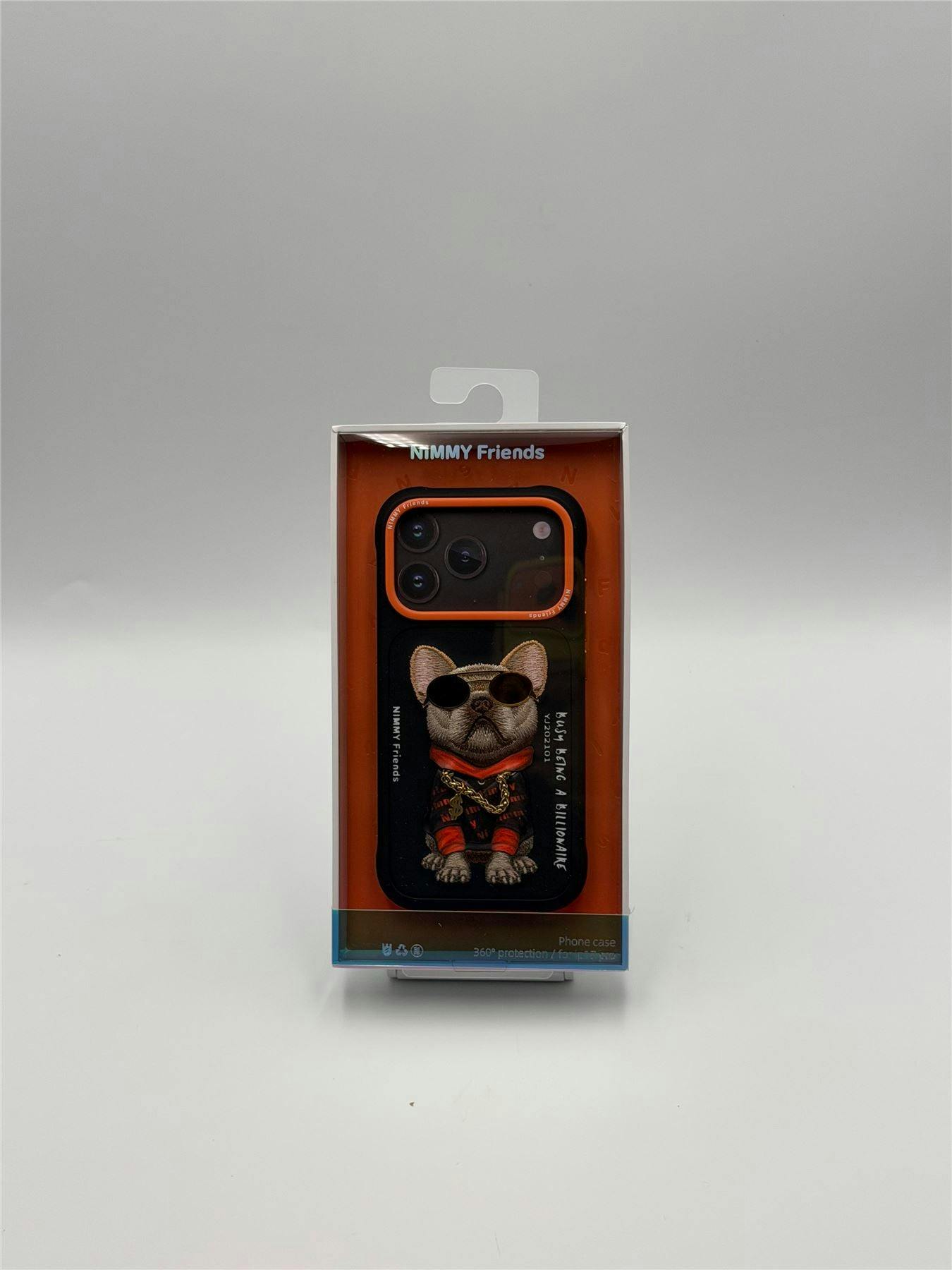 Nimmy Friends Black/Orange Nimmy Glasses Cool Dog Case With Magsafe For Iphone 17 Pro 6.3" - N-Yj-Ip17-Pro-01
