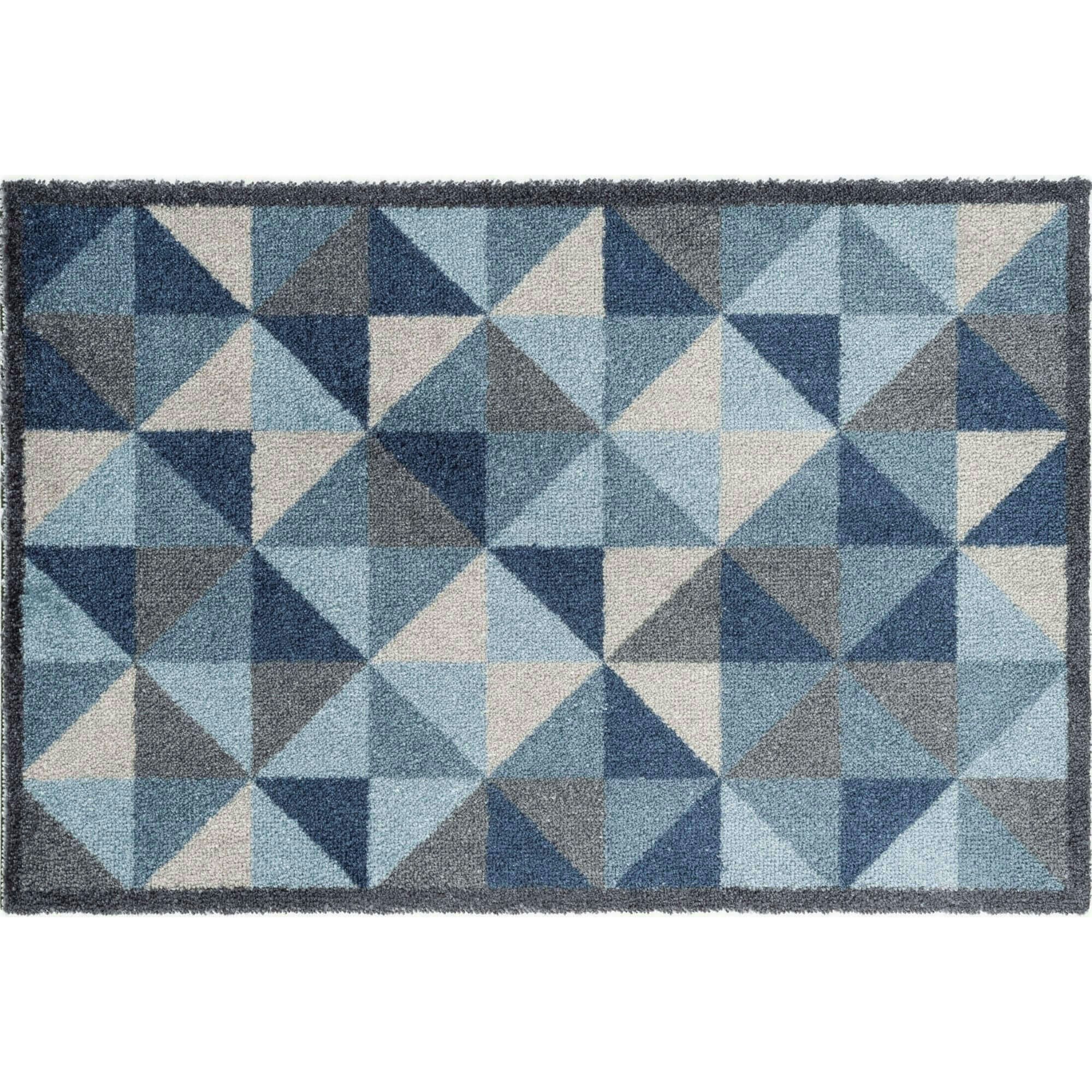 The Rugs Blue Washable Geometric 50X75 Cm Mat