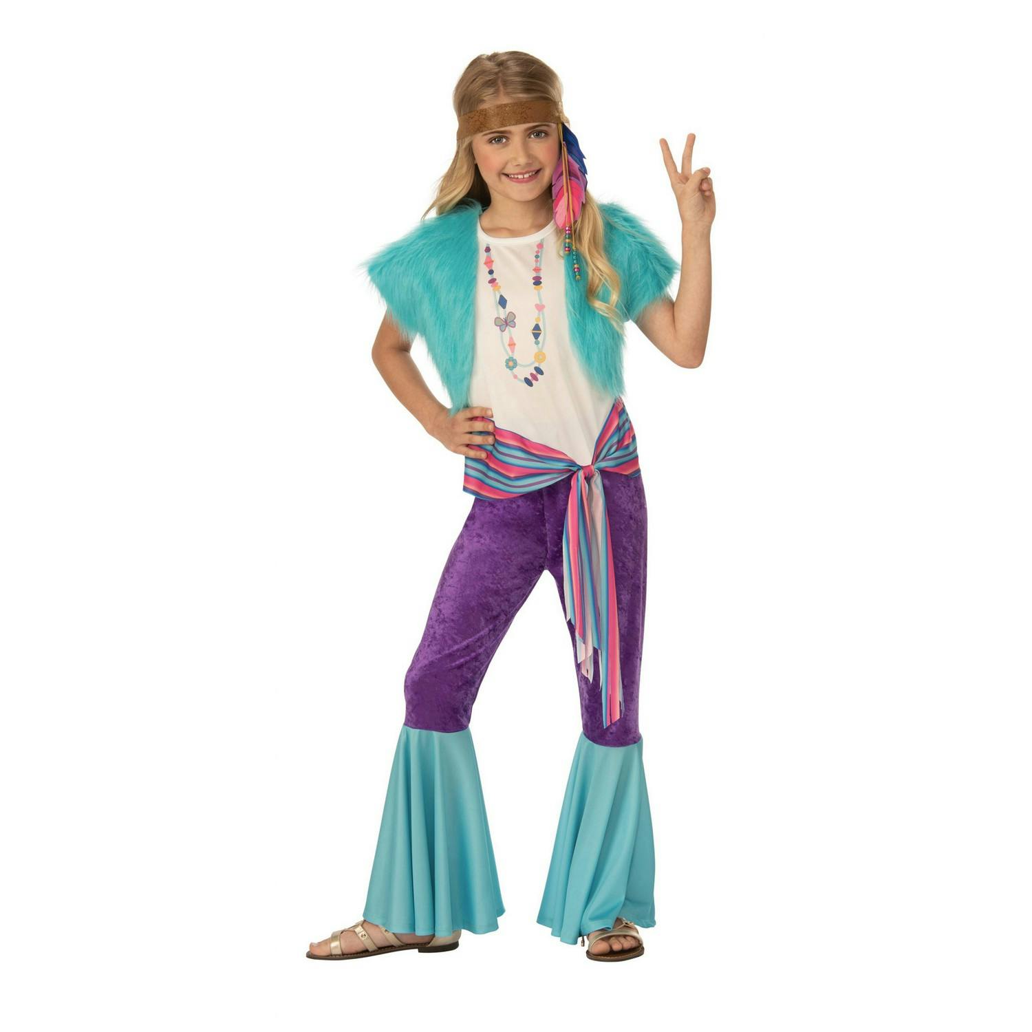 Bristol Novelty Girls Hippy Costume - Multicoloured - Xl - Multicoloured