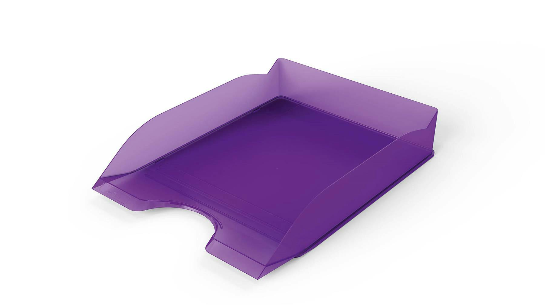 Rackhams Purple Stackable Letter Tray | Document Paper File | 6 Pack | A4+ Clear
