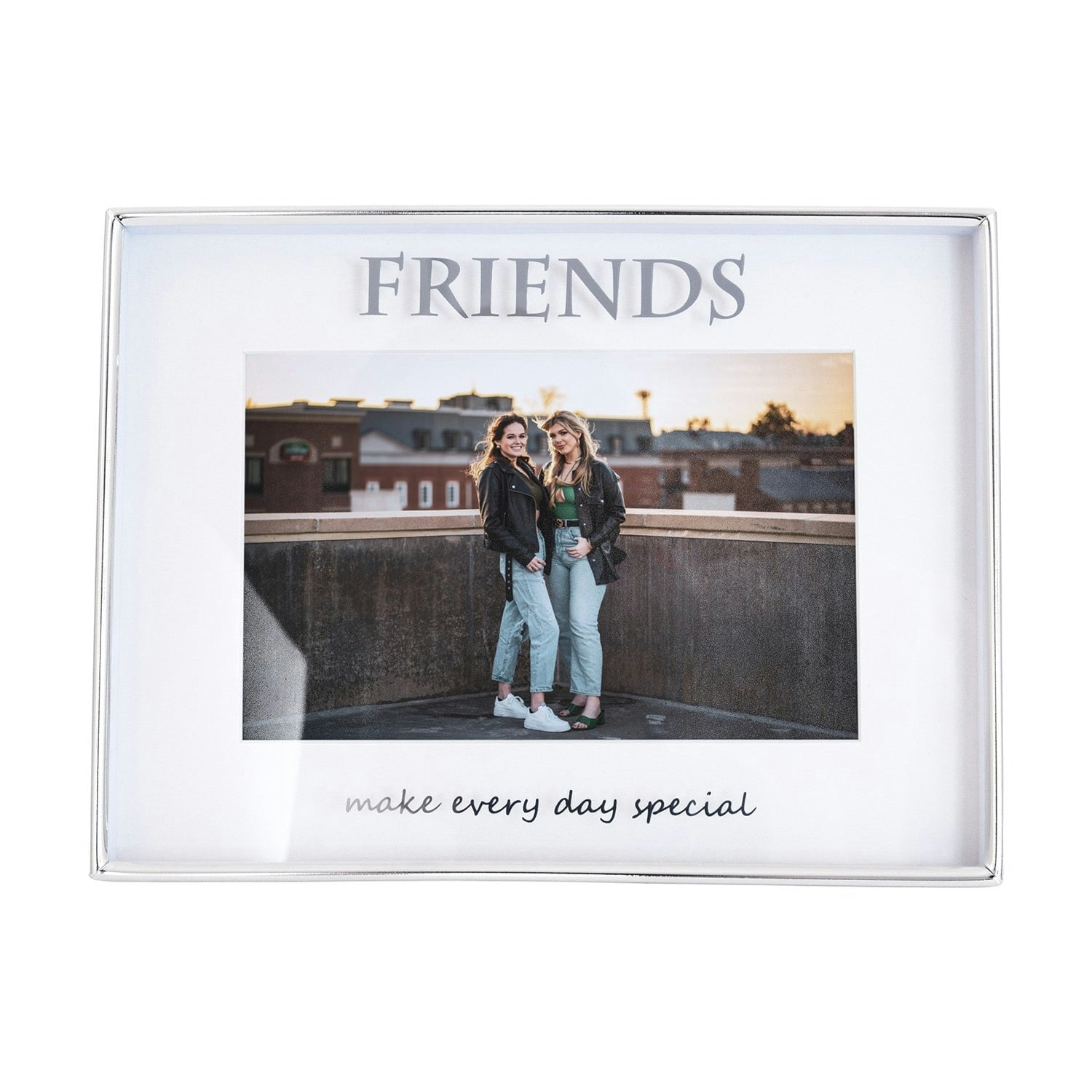 Happy Homewares Silver Contemporary Plated Friends 4X6 Picture Frame For Wall Or Table