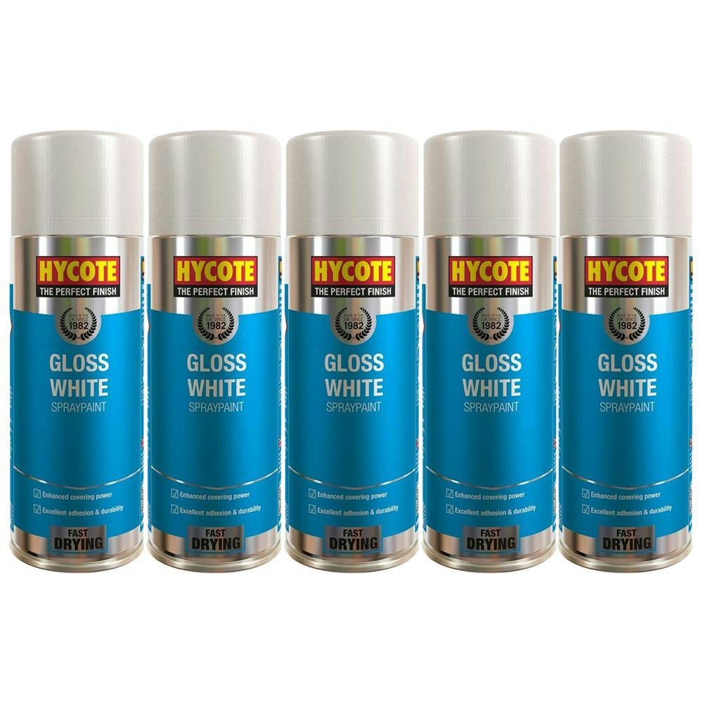 Hycote White 3X Gloss Spray Paint 400Ml - Image 9