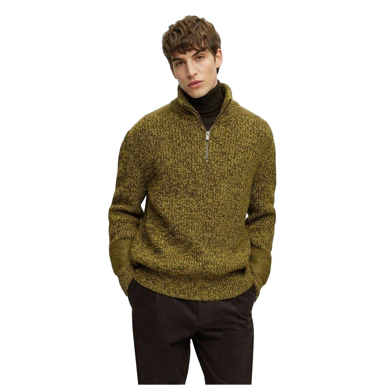 Boss Men's Green Regular Sweater Top - Xxl - 100% Mixed