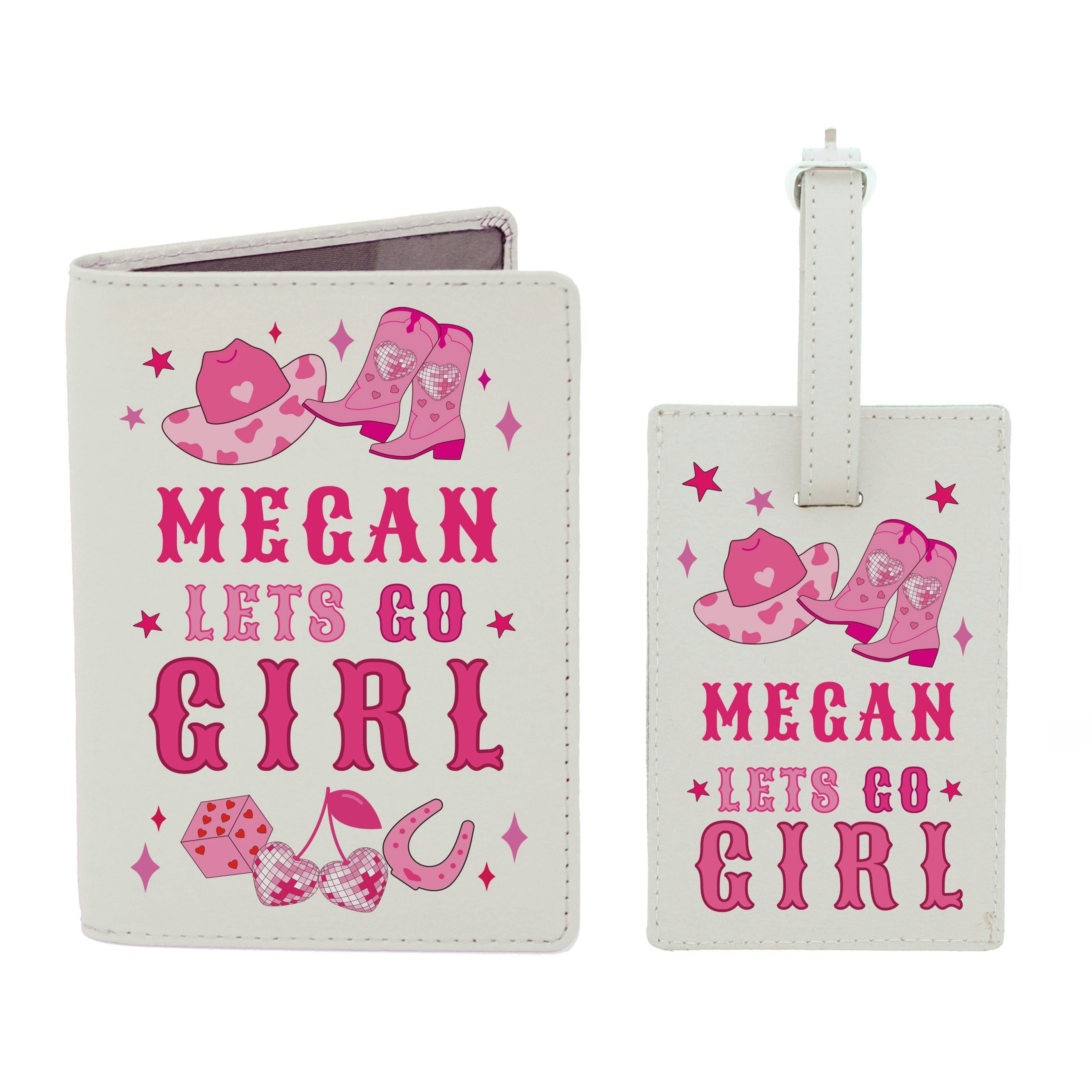 Personalised Memento Company Personalised Cowgirl Luggage Tag & Passport Holder