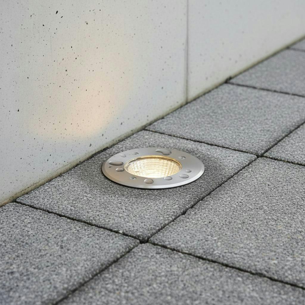 Rackhams White/Light 9 Watt Stainless Steel Outdoor Ground Lamp