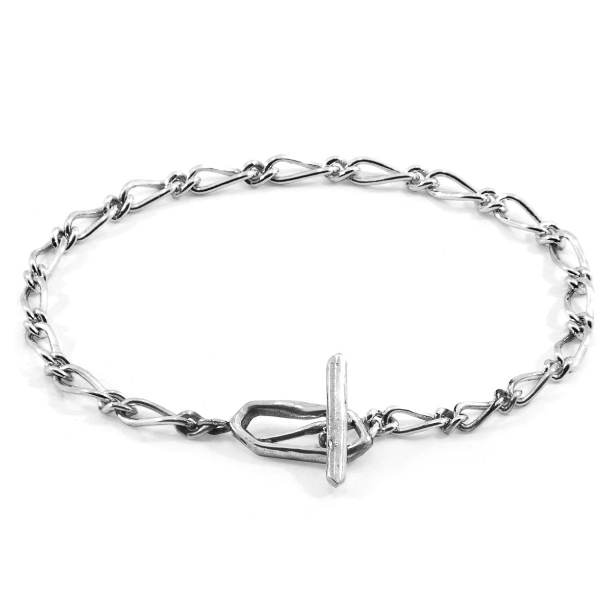 Anchor & Crew Silver Arabella Twist Chain T-Bar Bracelet - L - 23Cm