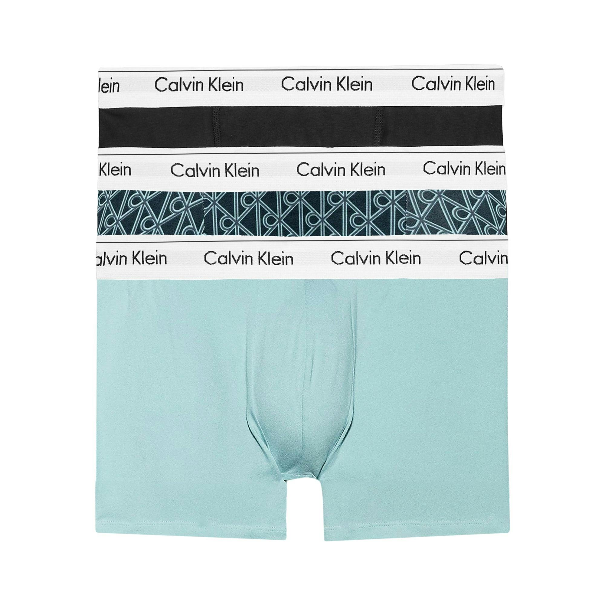 Calvin Klein Black 3 Pack Icon Cotton Stretch Relaxed Fit Trunk - / Bijou Modern Emblem / Stratifie - Medium