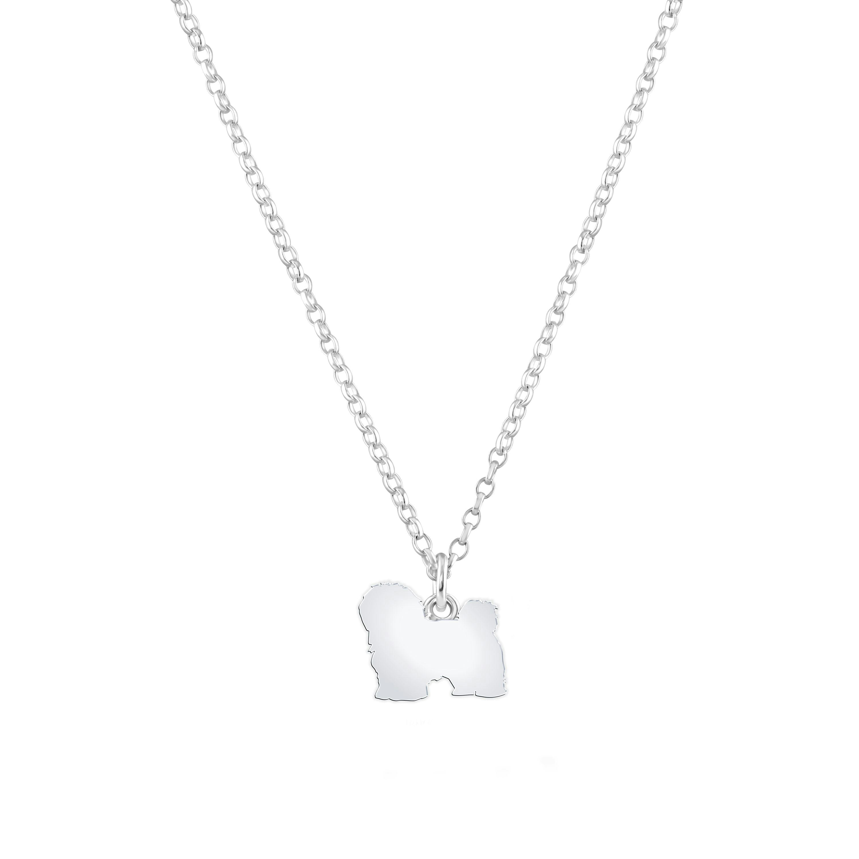 Mylee London Silver Coton De Tulear Silhouette Necklace - Personalised - No