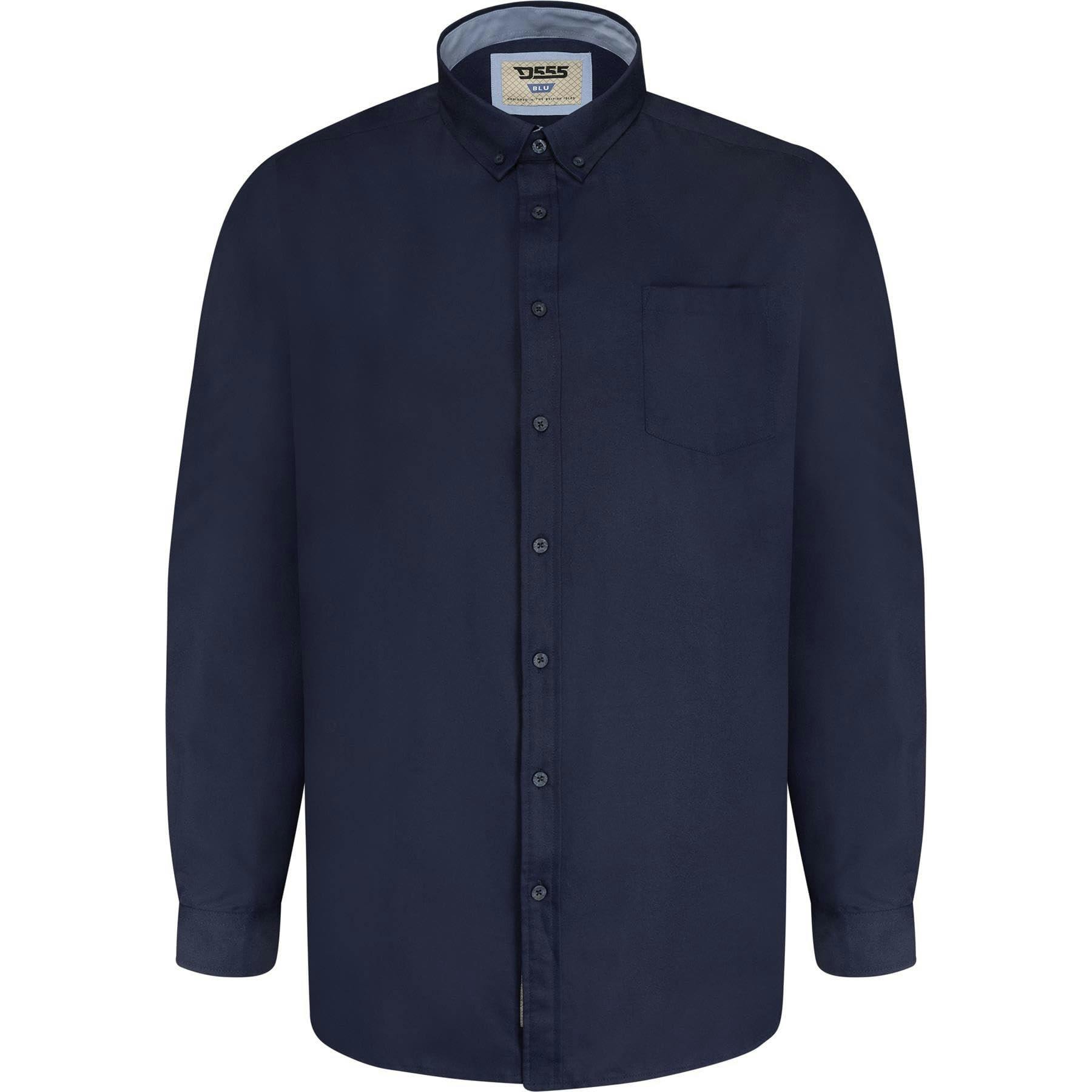 Duke Men's D555 Richard Oxford Kingsize Long-Sleeved Shirt - Navy - 4XL - Navy - 65% Cotton/35% Polyester