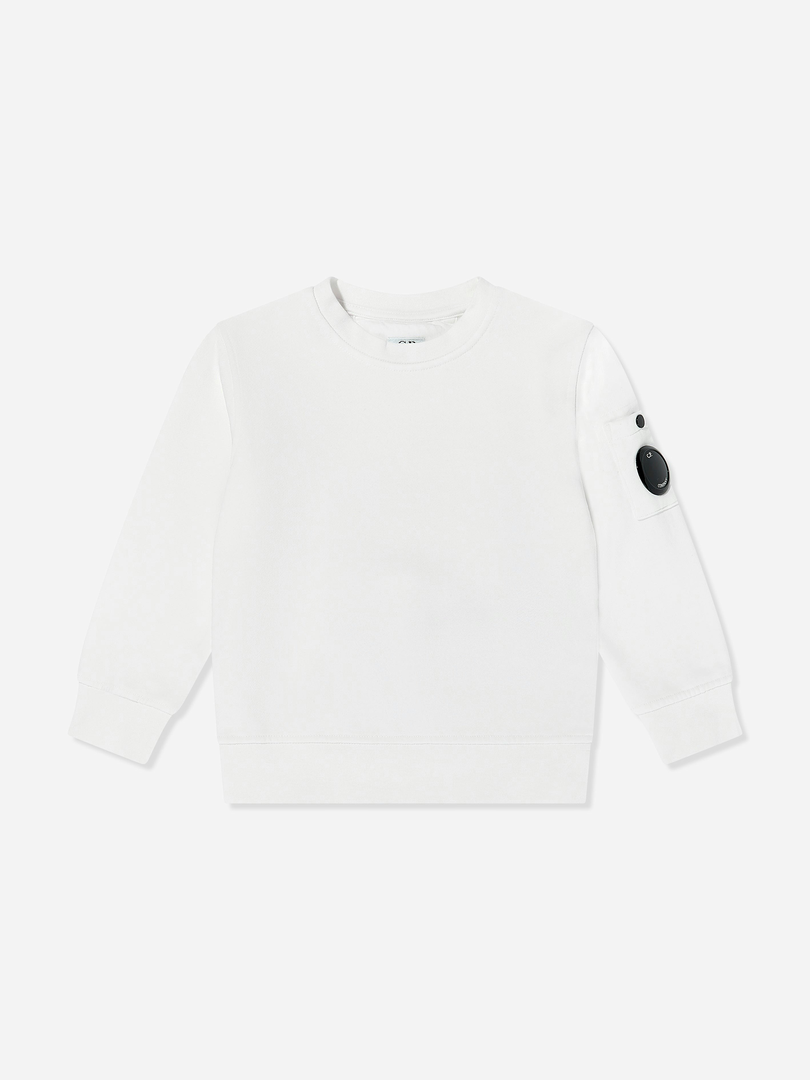 C.p. Company Boys Ivory Lens Sweatshirt In - 12 Yrs