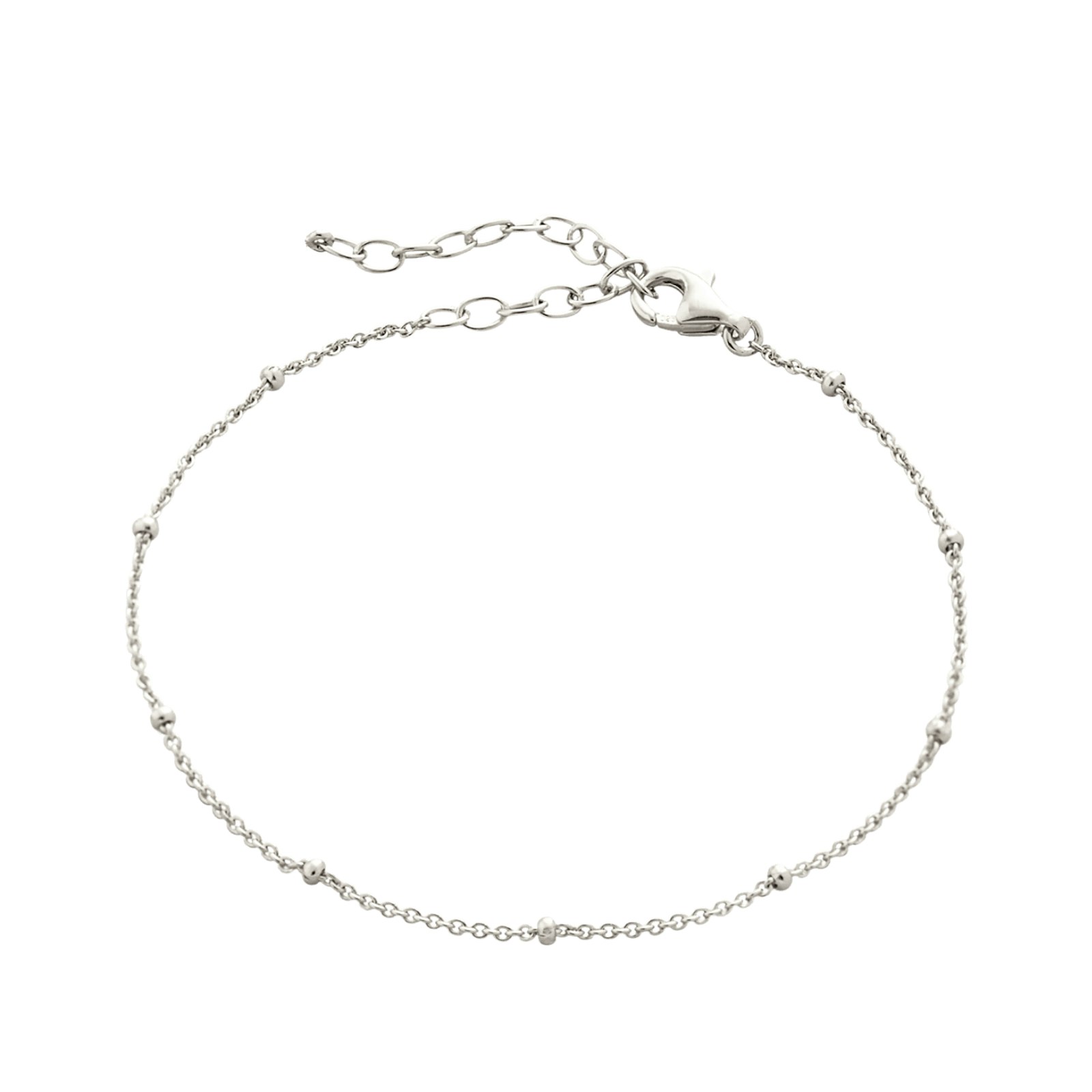 Spero London Silver Fine Beaded Chain Bracelet Satellite In Sterling