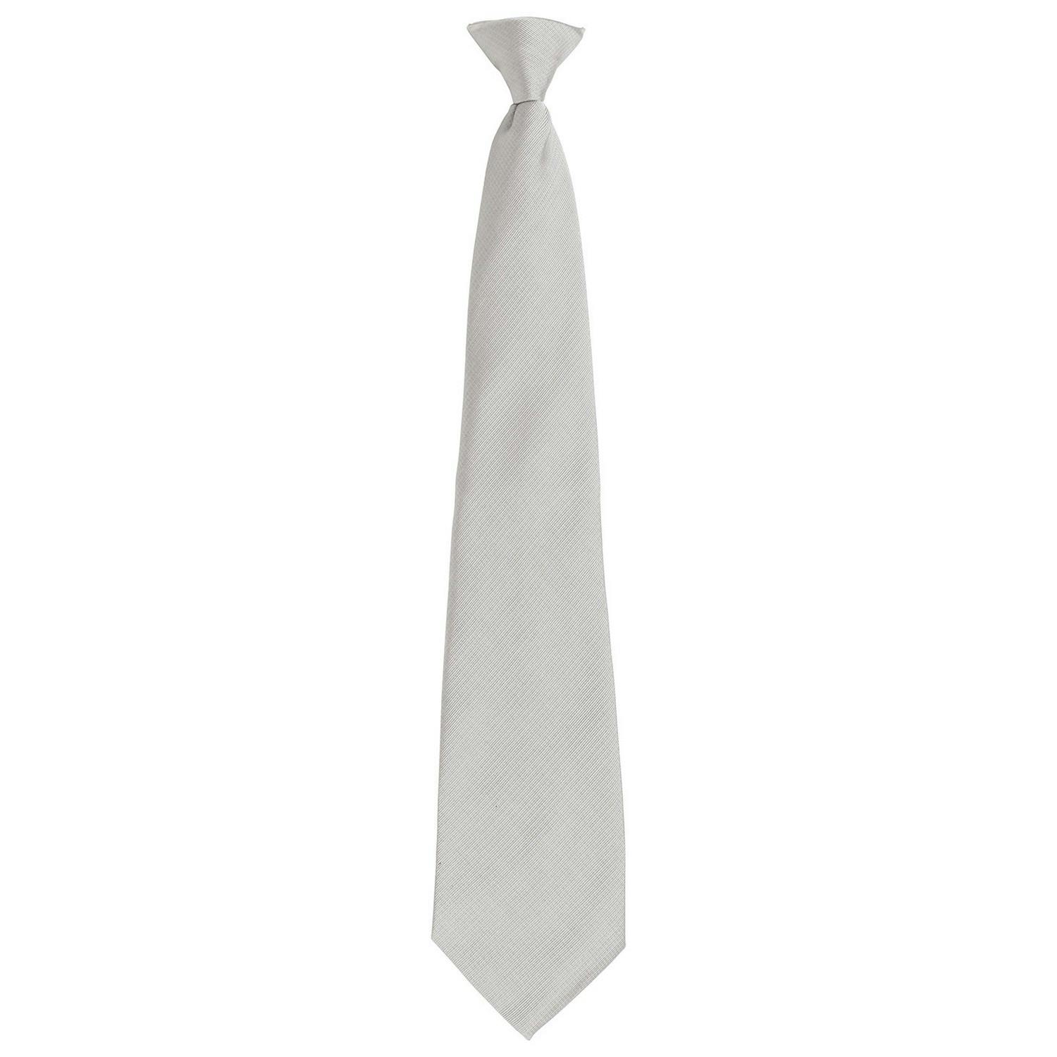 Premier Unisex Adult Colours Fashion Plain Clip-On Tie (Silver) - One Size - Image 3
