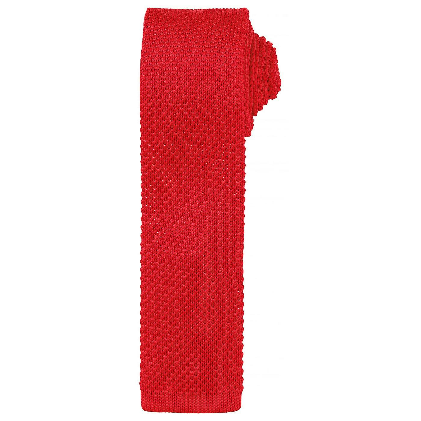 Premier (One Size, Red) Unisex Adult Slim Knitted Tie - Image 3