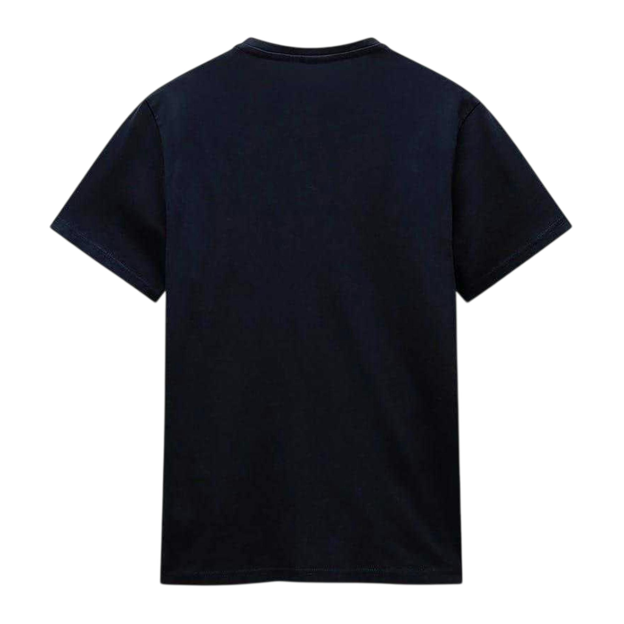 Napapijri Men's Blue Salis Logo Short-Sleeved T-Shirt - Marine - S - Marine - 100% Cotton